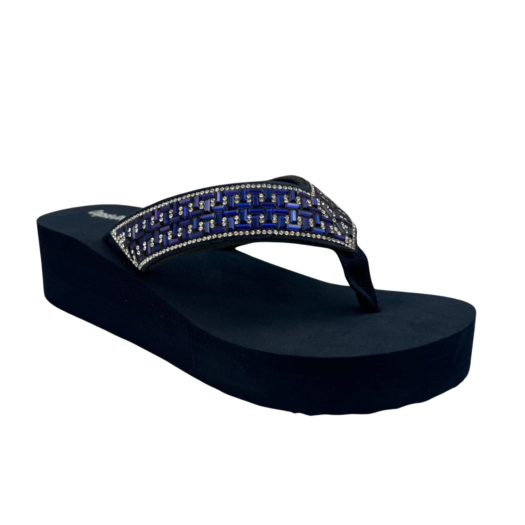 Evania Rhinestone Sandal in Navy 130 Sandals Ave Shops- Tilden Co.