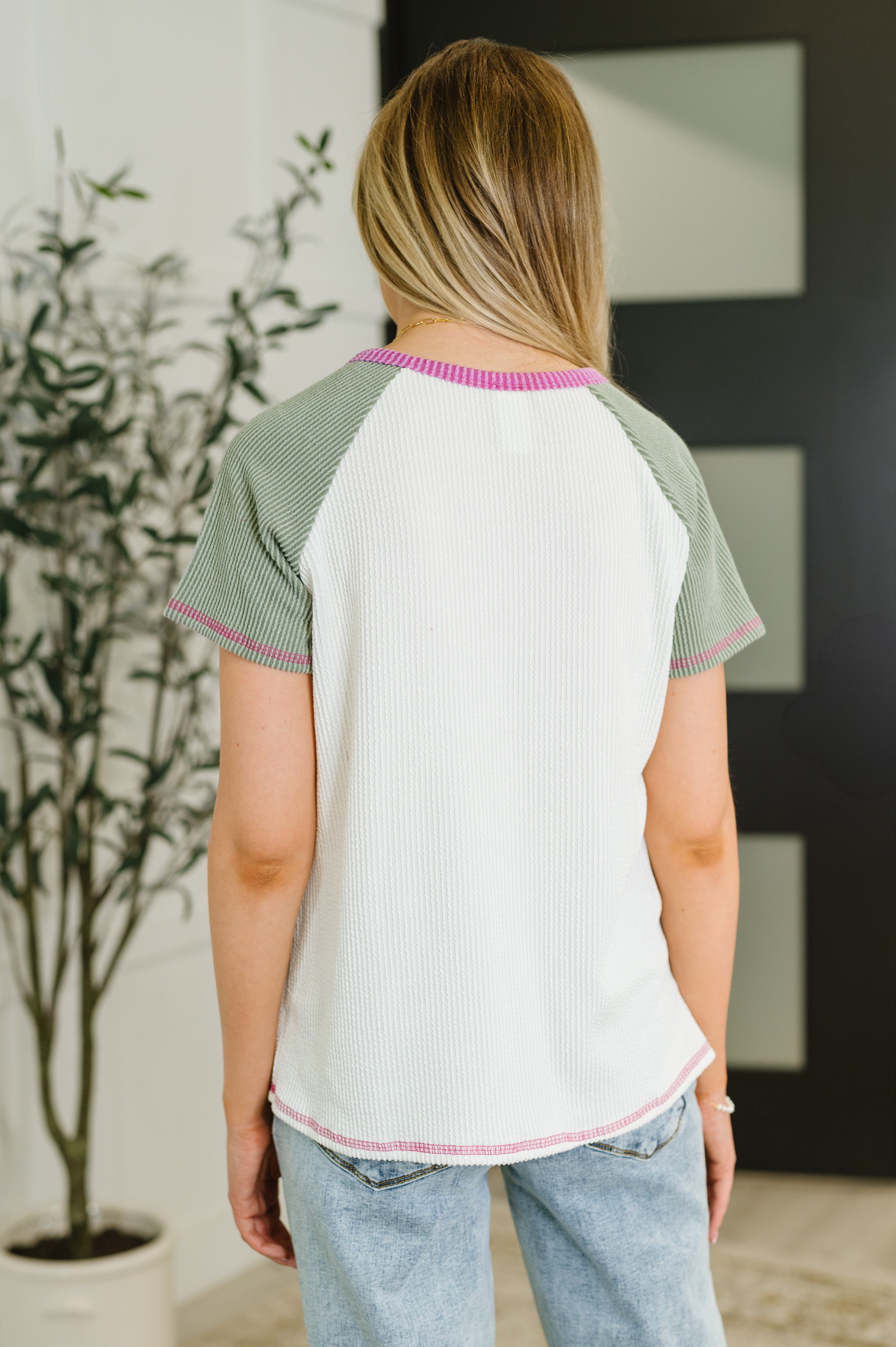 Everyday Envy Cable Ribbed Knit in Light Olive T-Shirt Ave Shops- Tilden Co.