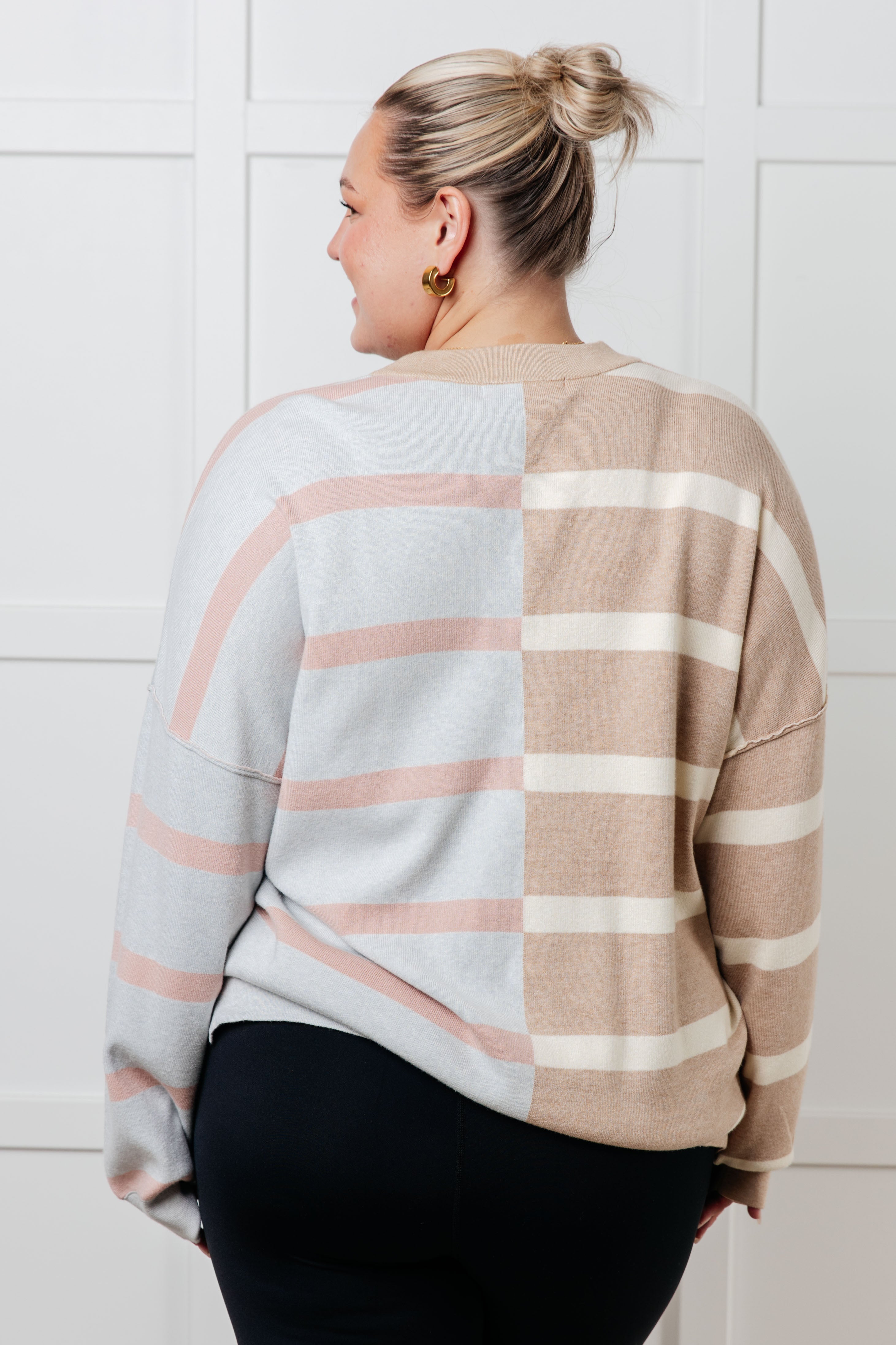 Exceptional Thought Striped Patchwork Sweater Tops Ave Shops- Tilden Co.