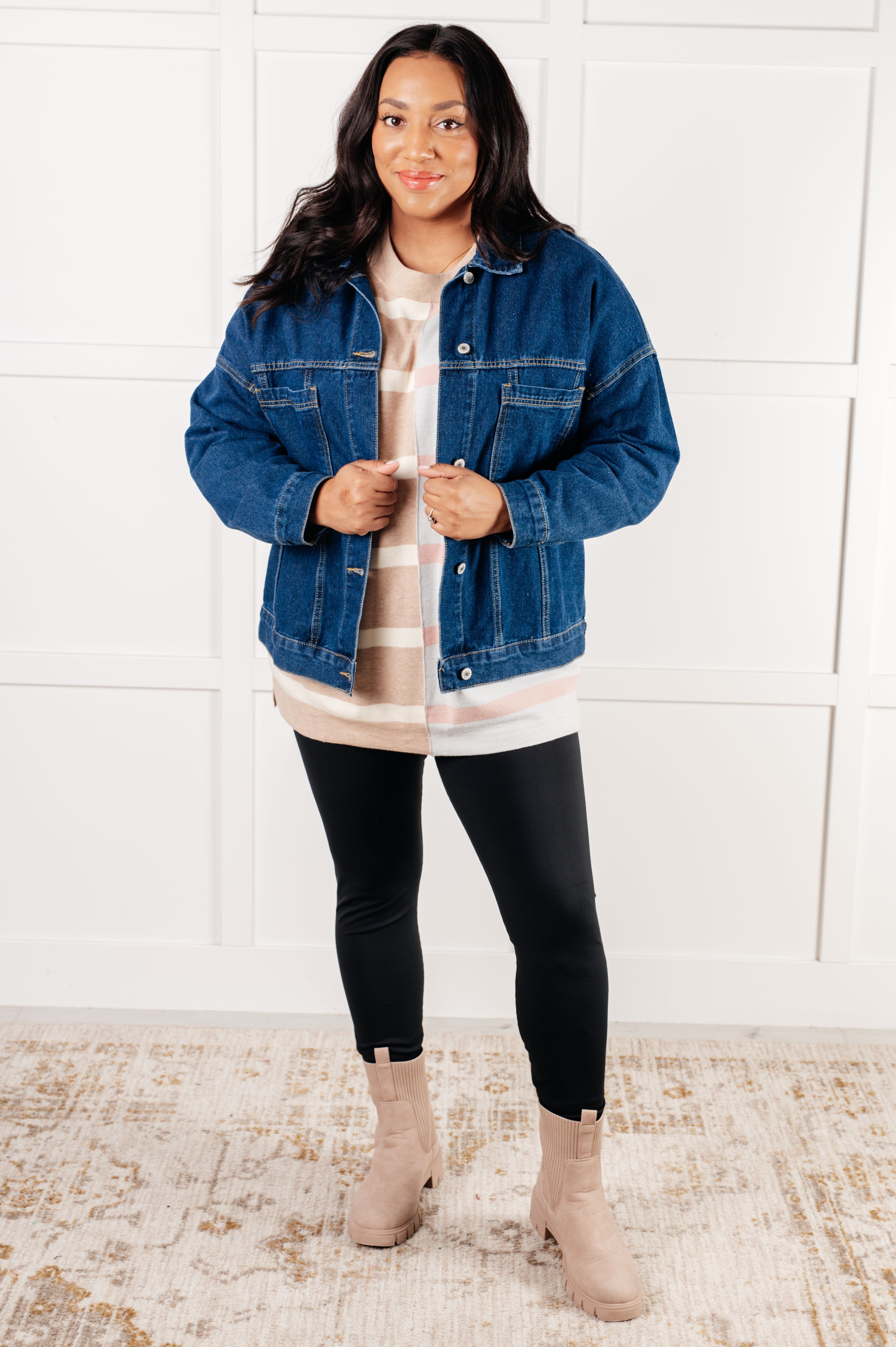 Exceptional Thought Striped Patchwork Sweater Tops Ave Shops- Tilden Co.