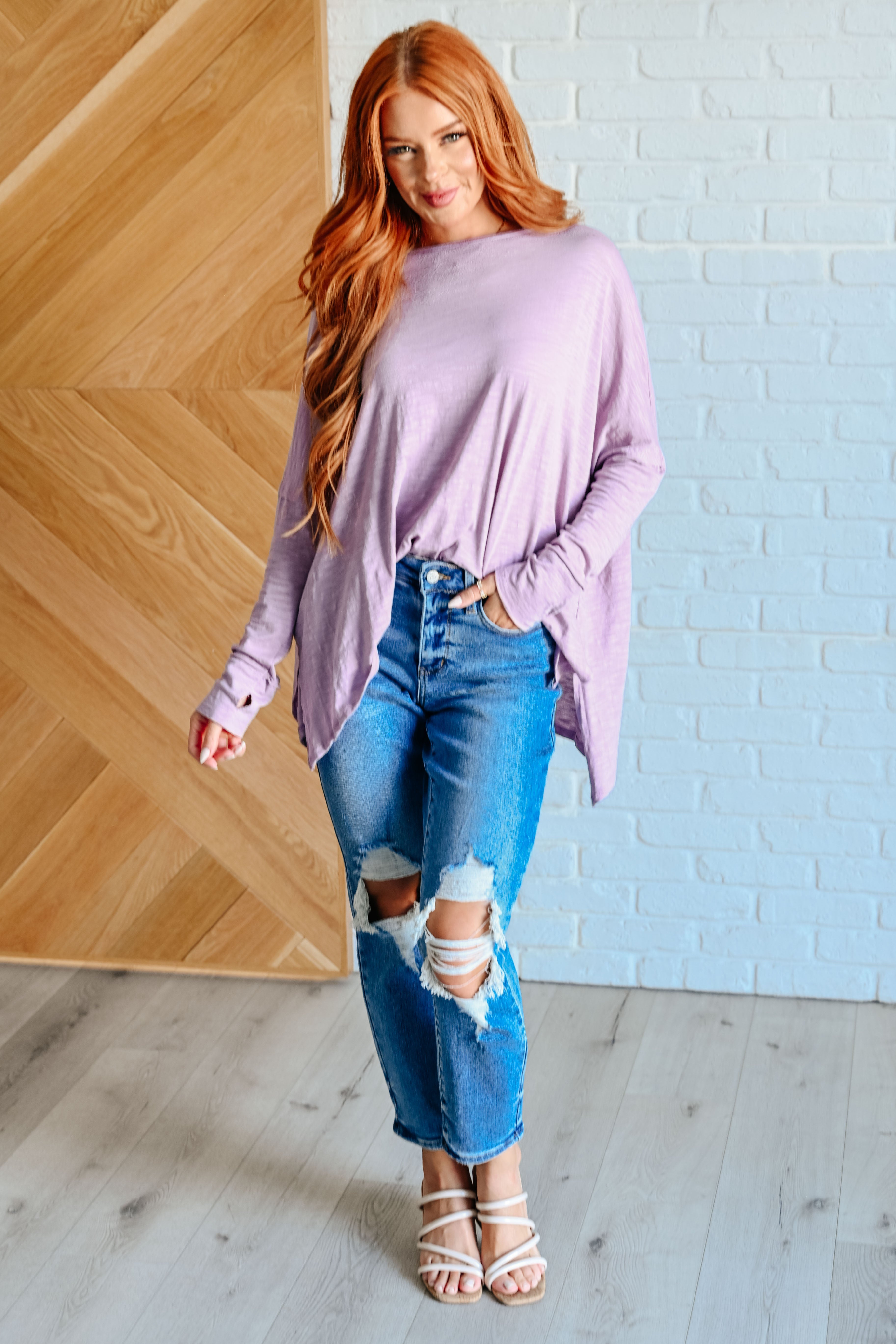 Face It Together Step Hem Pullover Tops Ave Shops- Tilden Co.