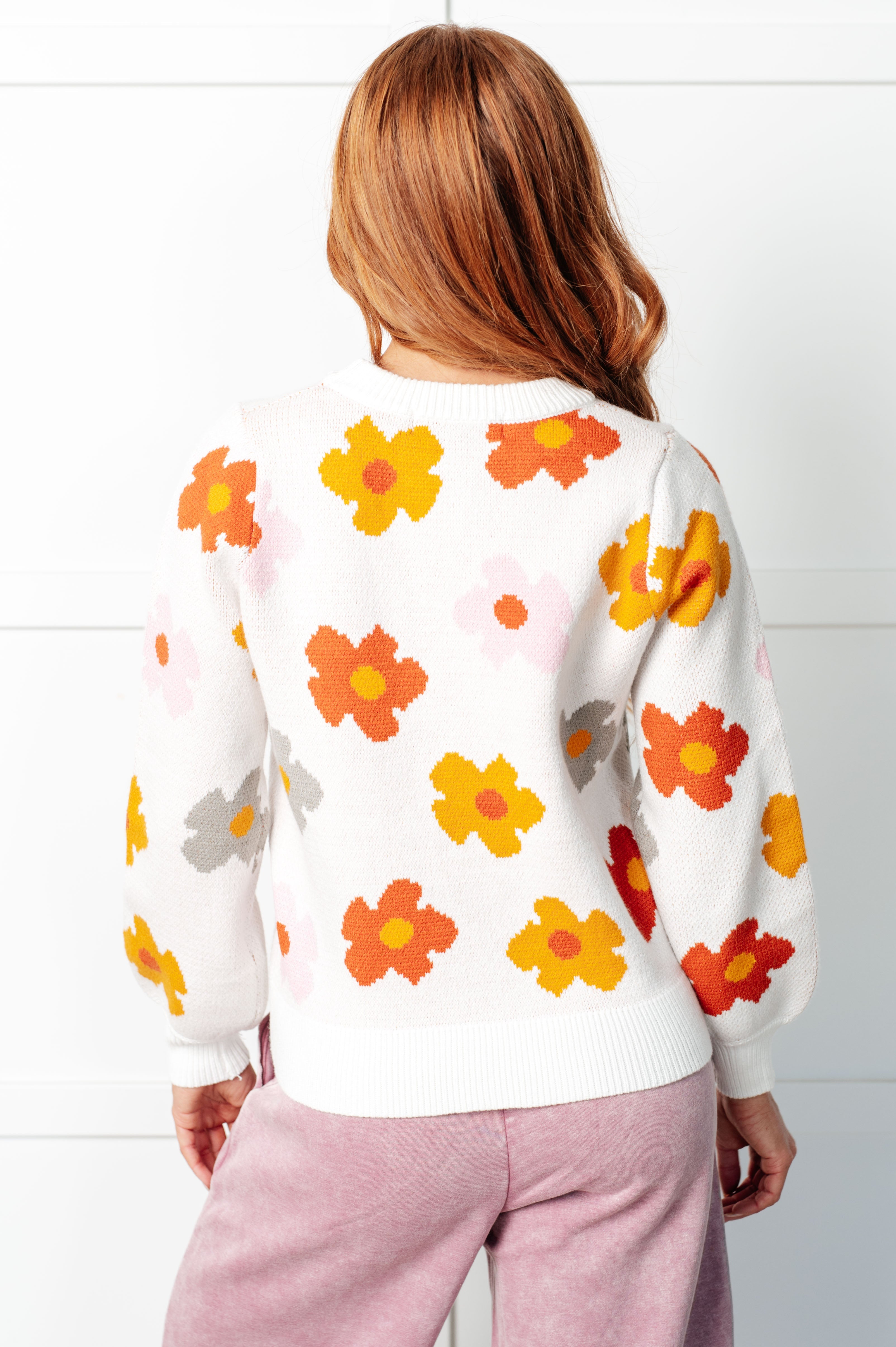 Falling Flowers Floral Sweater Tops Ave Shops- Tilden Co.