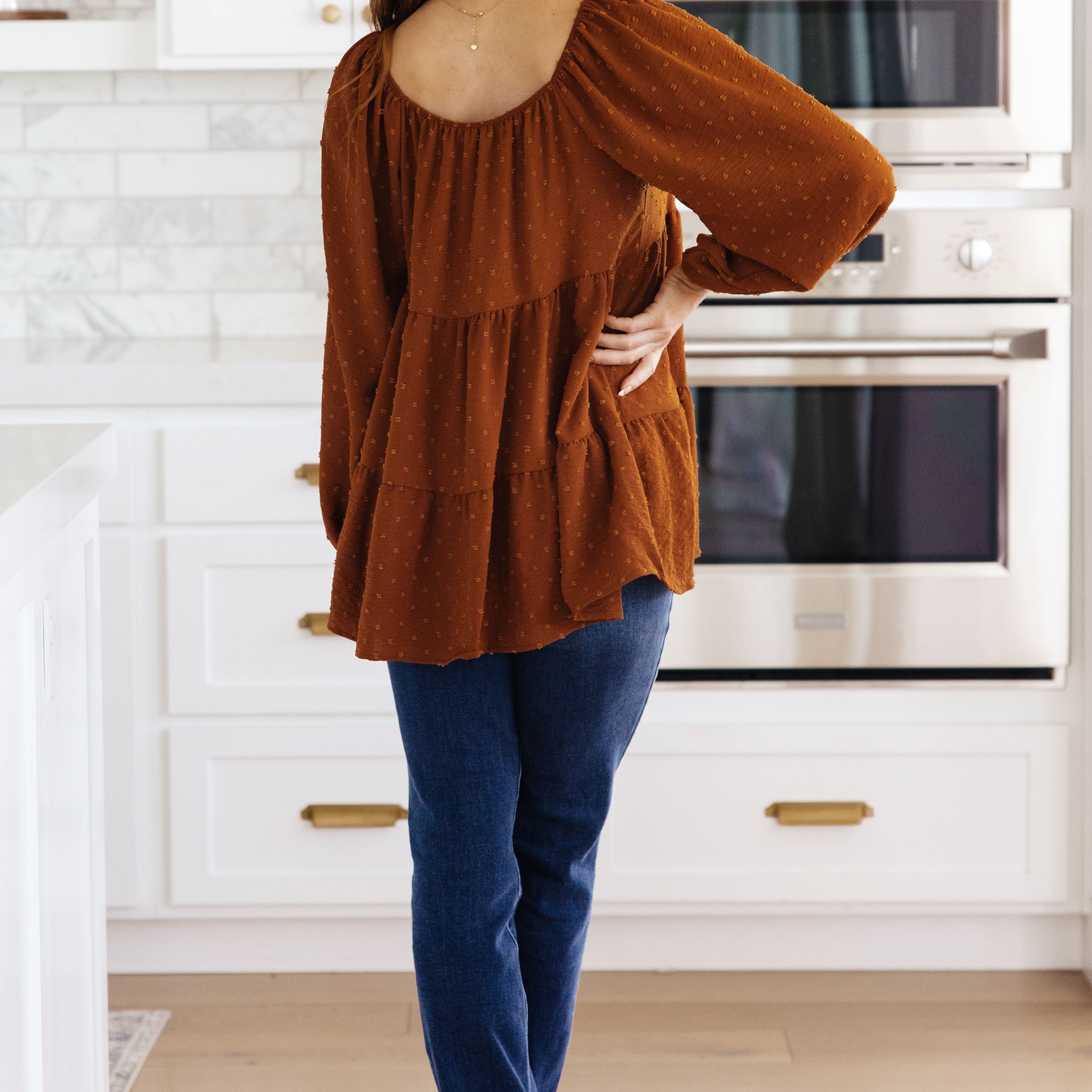 Falling Into You Tiered Babydoll Top Tops Ave Shops- Tilden Co.