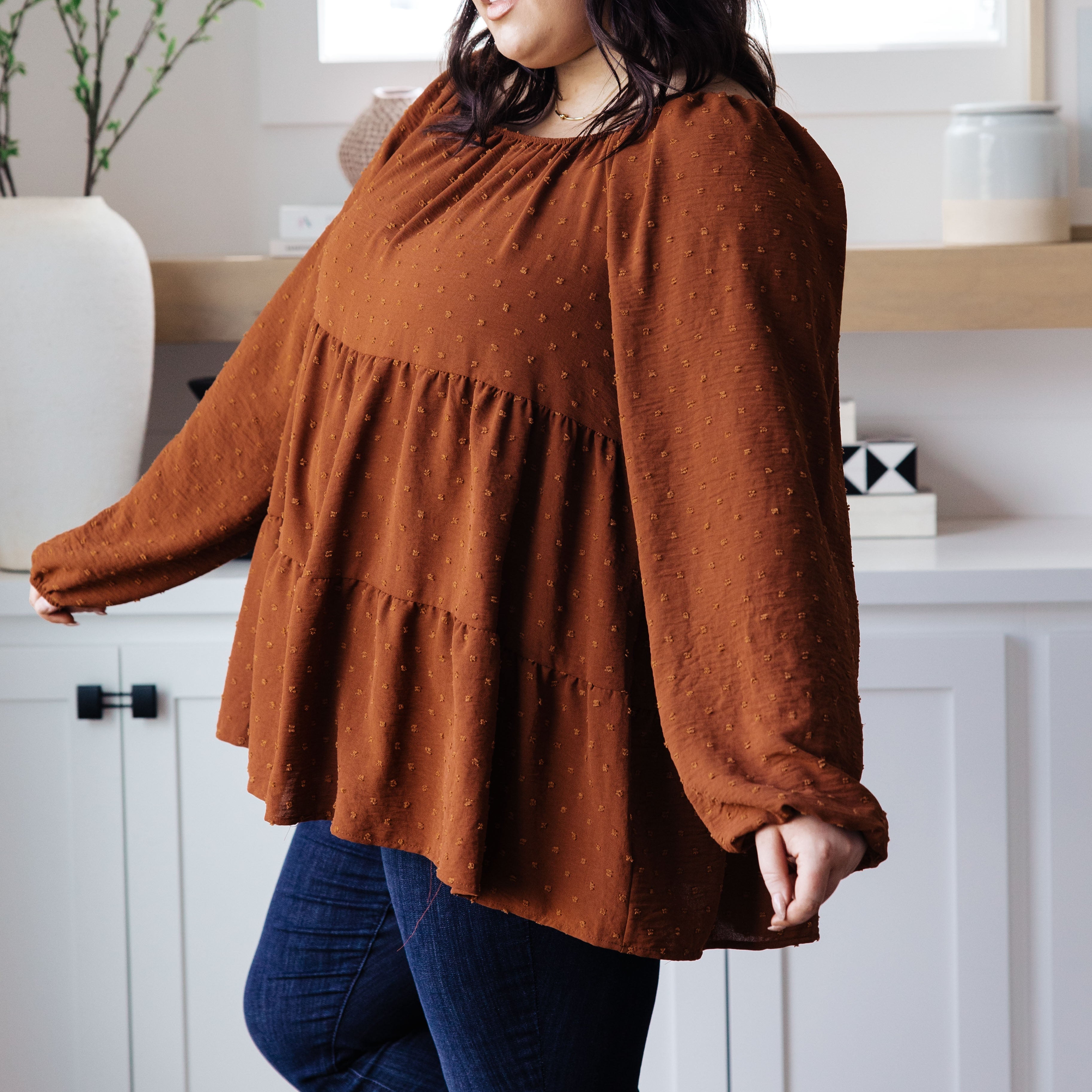 Falling Into You Tiered Babydoll Top Tops Ave Shops- Tilden Co.