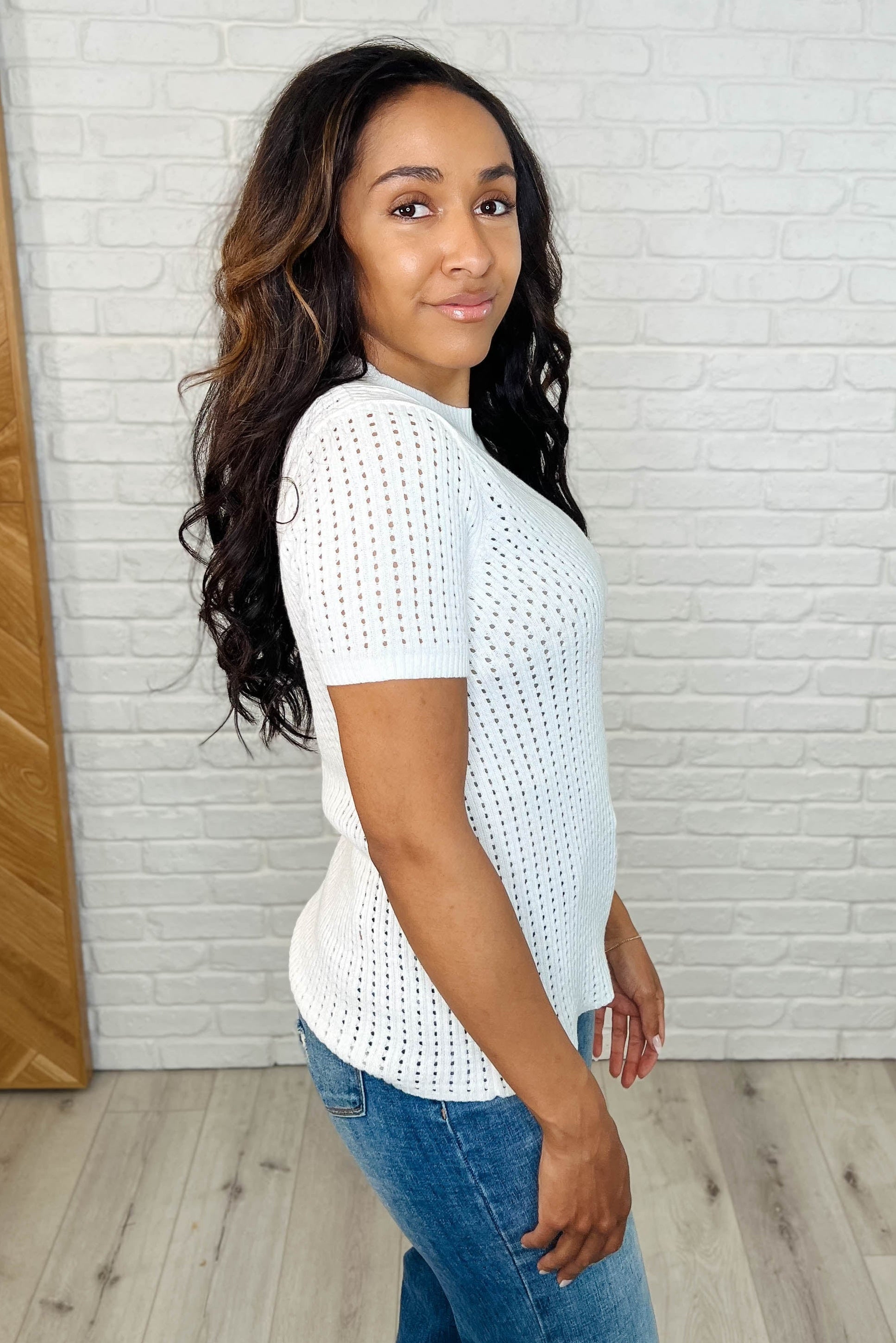 Falling Slowly Loose Knit Tee Tops Ave Shops- Tilden Co.