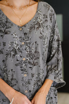 Falling in Deep Crinkle Woven Blouse Dune Grey Womens Ave Shops- Tilden Co.