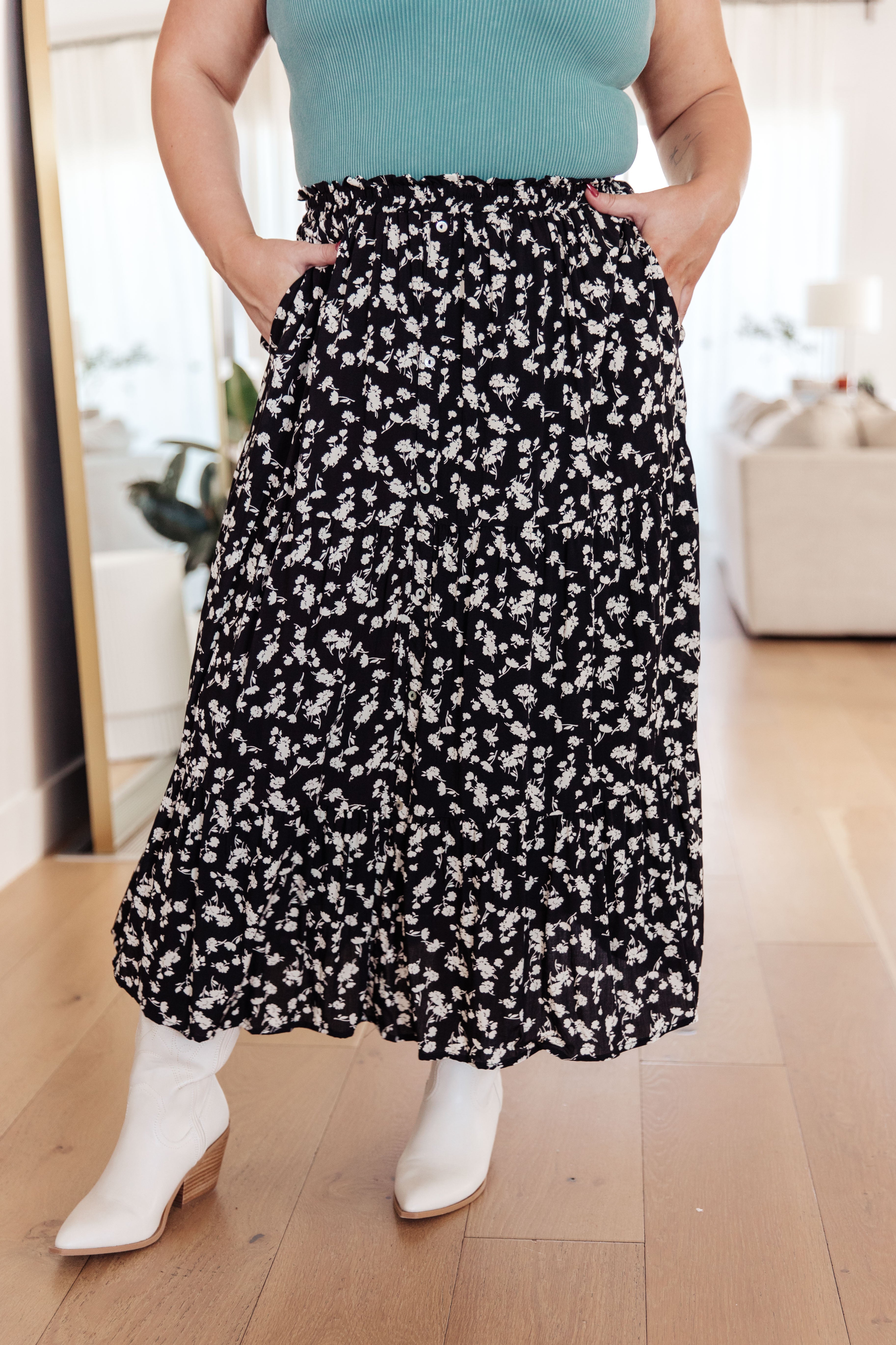 Fielding Flowers Floral Skirt Bottoms Ave Shops- Tilden Co.