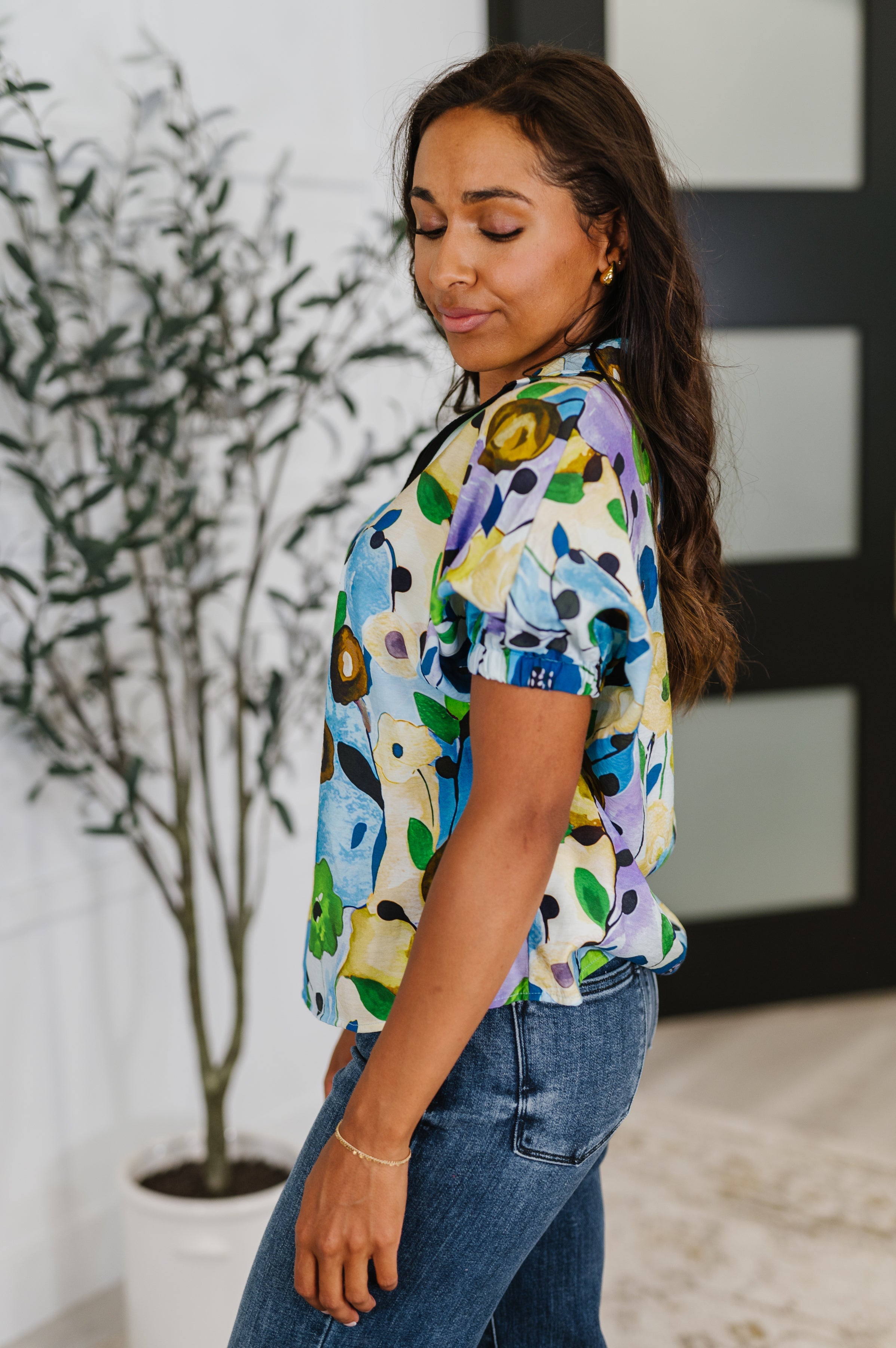 Fielding Questions Floral Top T-Shirt Ave Shops- Tilden Co.