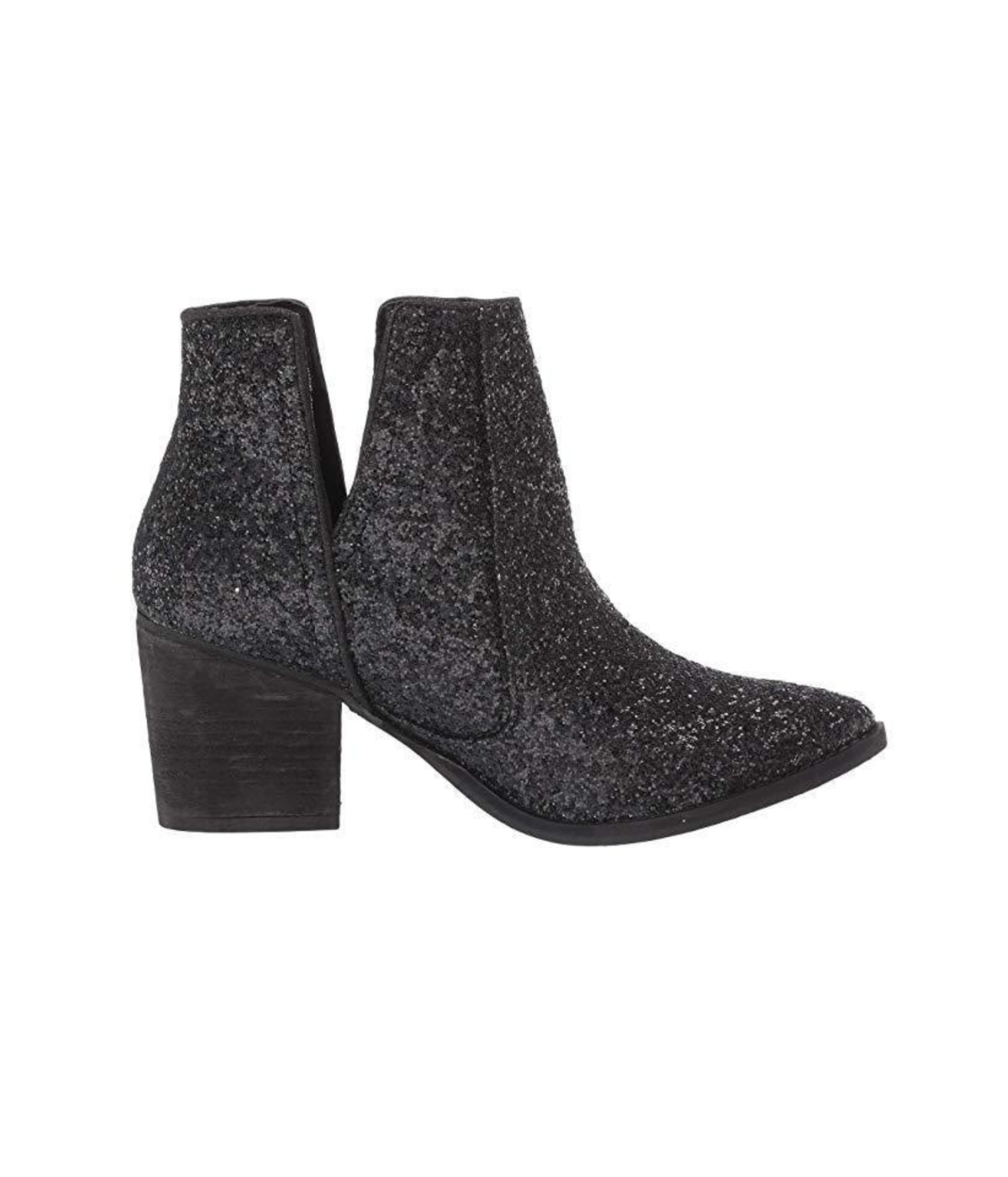 Fiera Glitter Booties in Black 110 Fashion Boots Naughty Monkey- Tilden Co.
