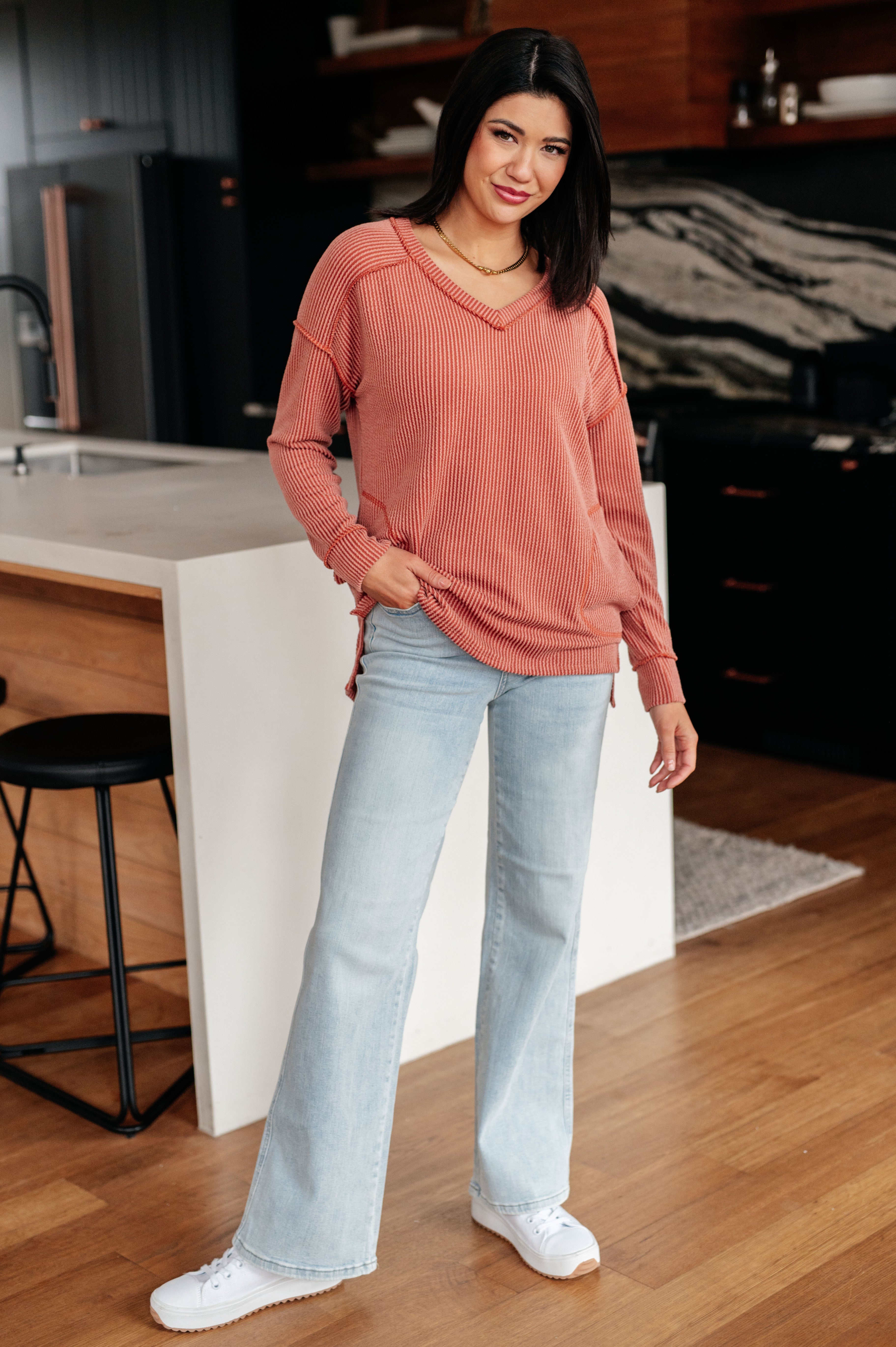 First and Foremost Rib Knit Top Tops Ave Shops- Tilden Co.