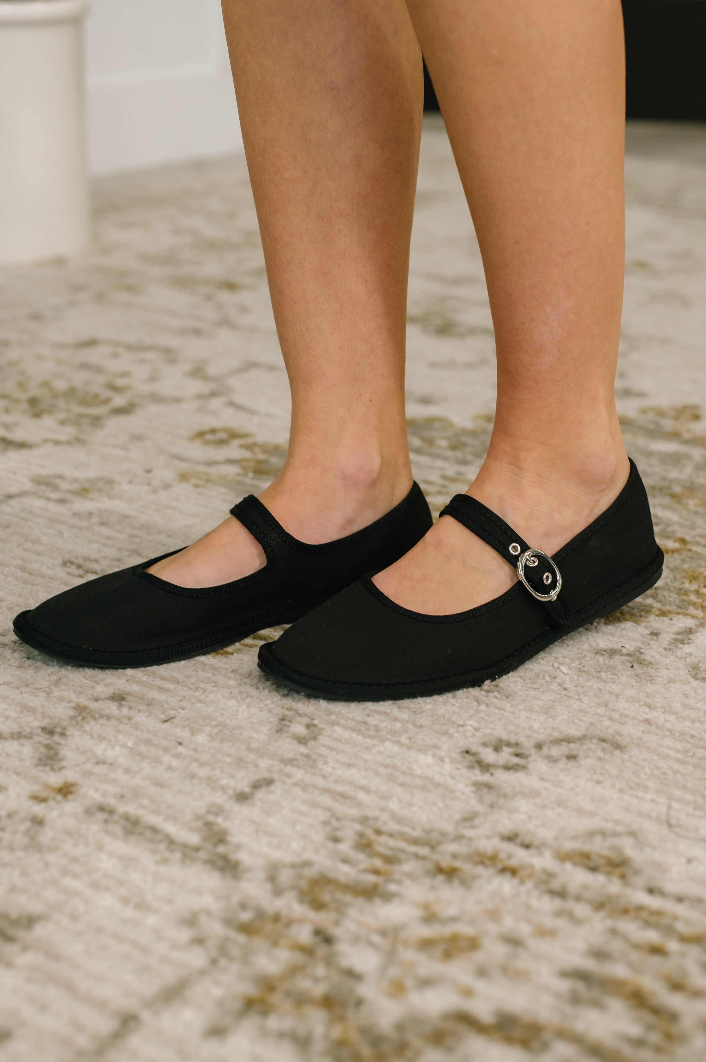 Fleta Buckle Flats in Black Womens Ave Shops- Tilden Co.