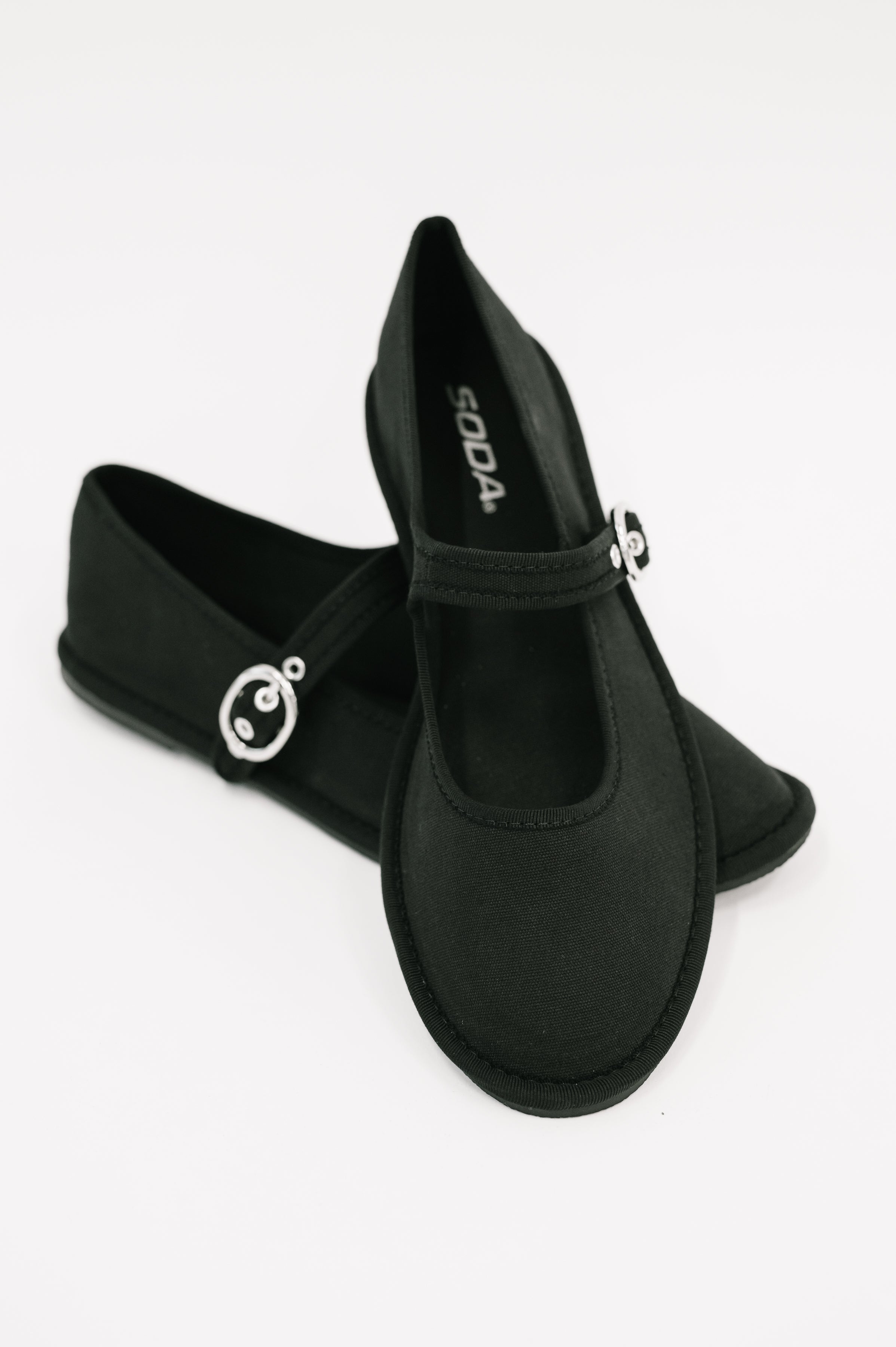 Fleta Buckle Flats in Black Womens Ave Shops- Tilden Co.