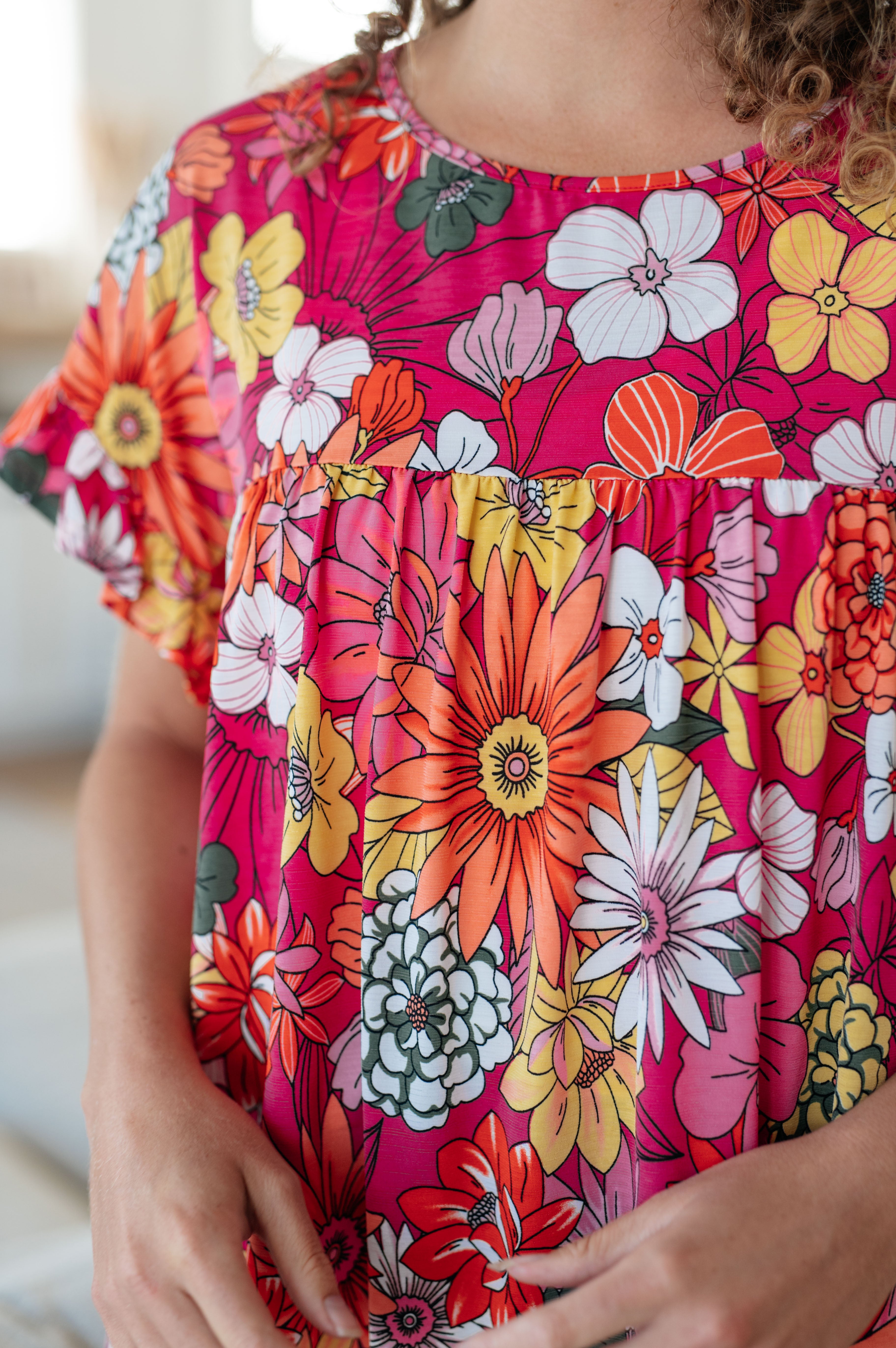 Flit About Floral Top in Pink Tops Ave Shops- Tilden Co.