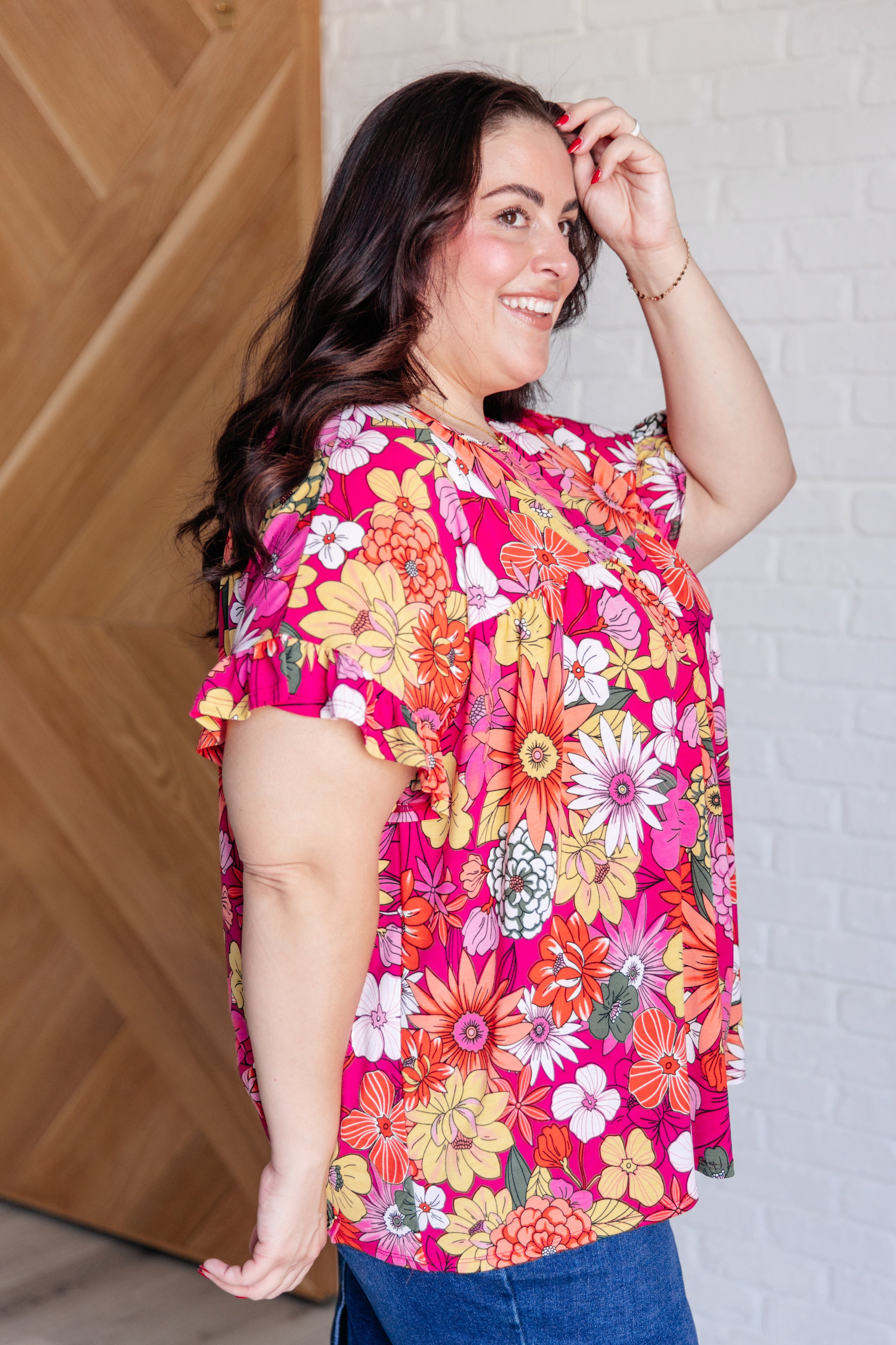 Flit About Floral Top in Pink Tops Ave Shops- Tilden Co.