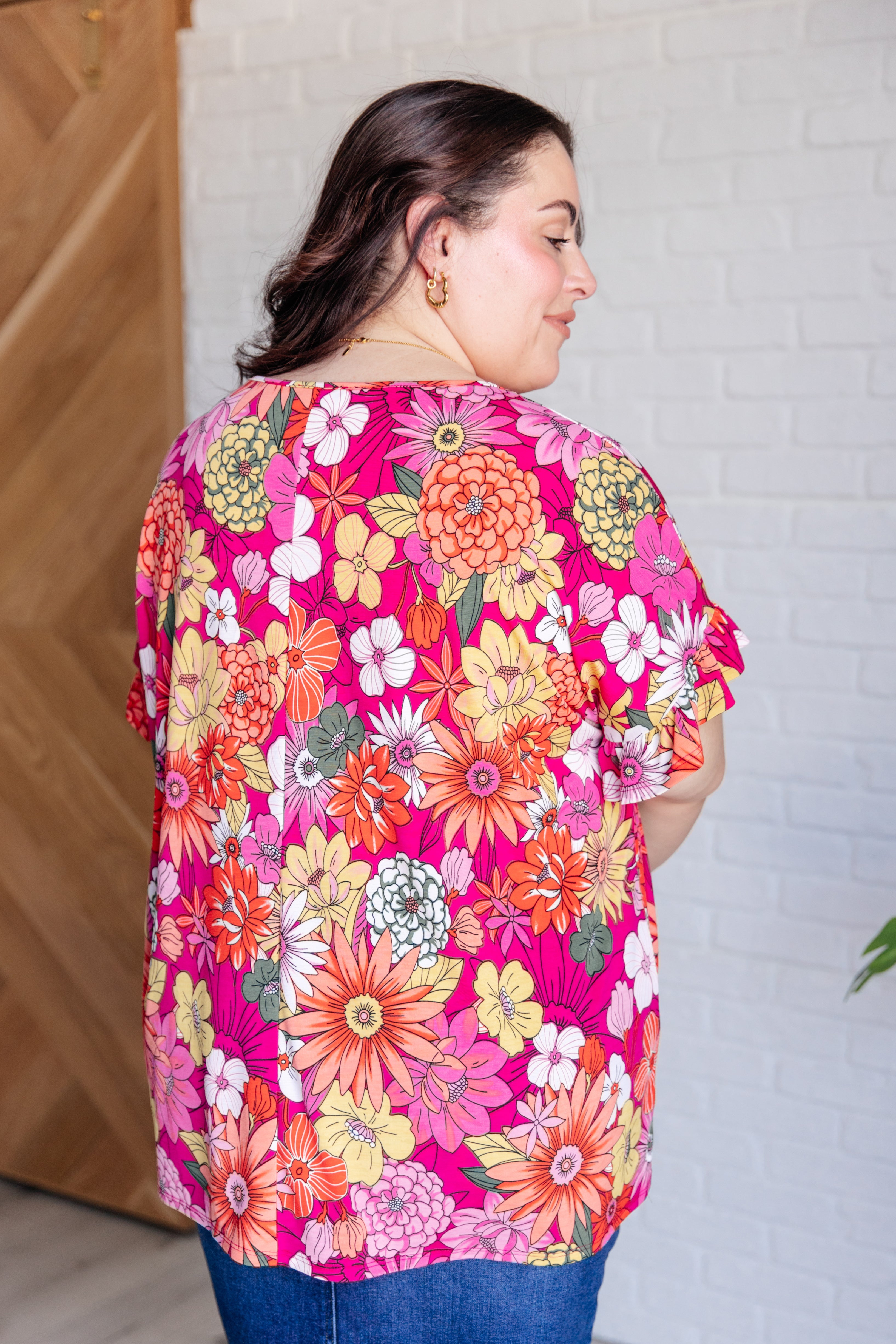 Flit About Floral Top in Pink Tops Ave Shops- Tilden Co.