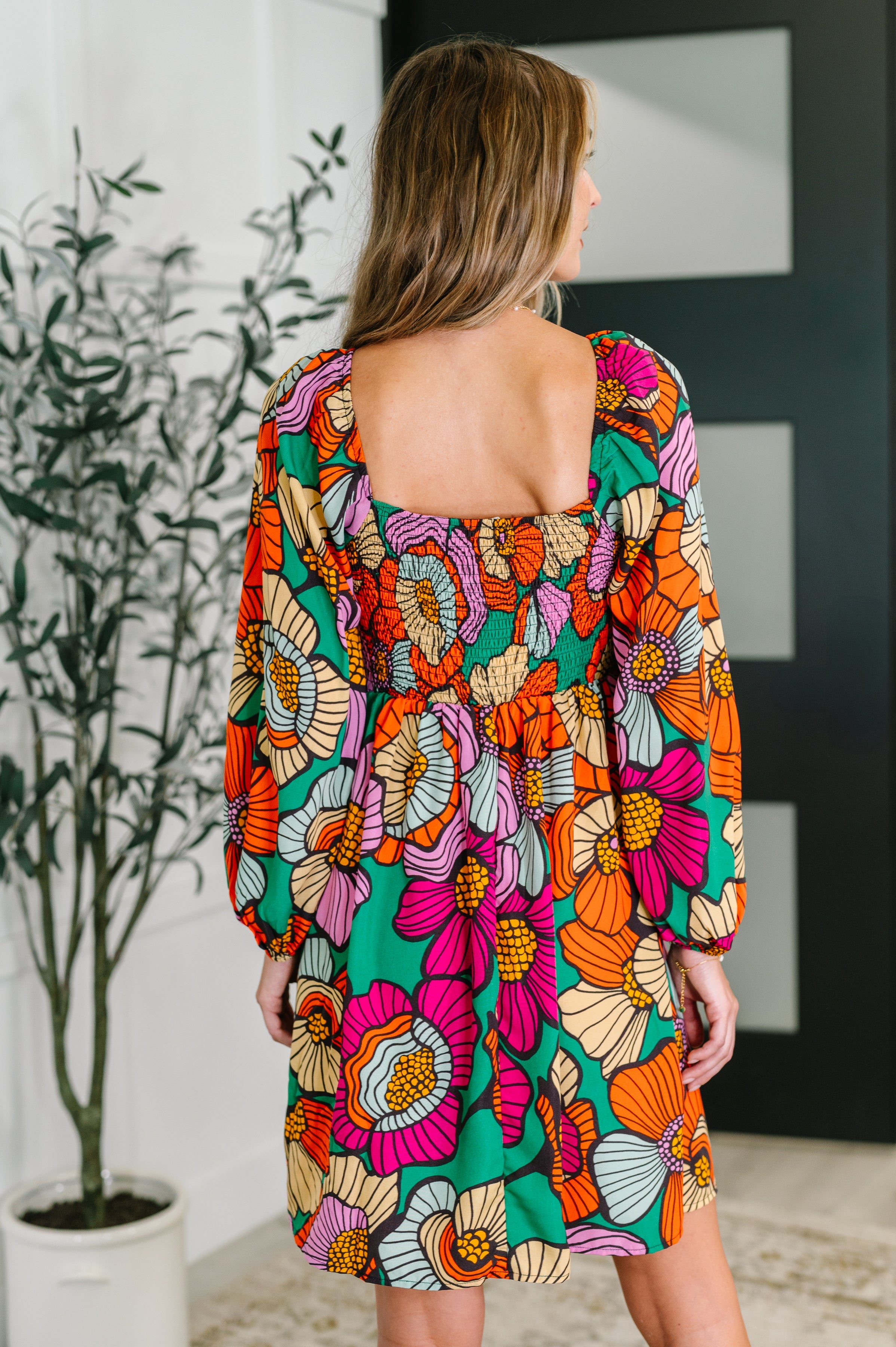 Floral Affairs Scoop Neck Dress Womens Ave Shops- Tilden Co.