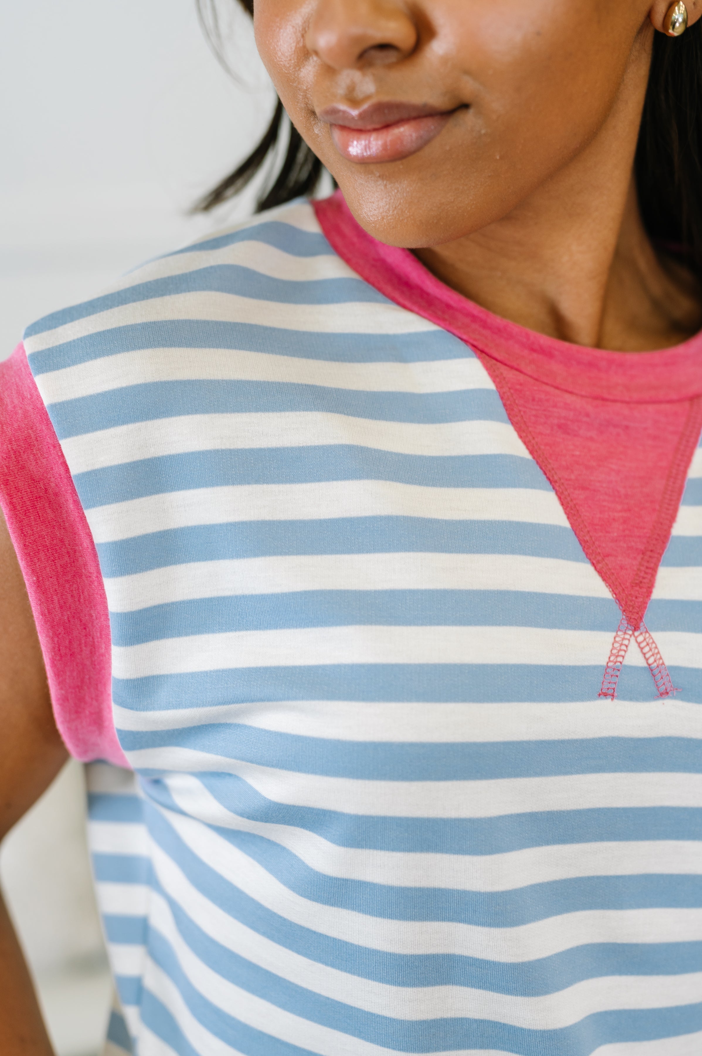 Following Through Color Block Muscle Tee Womens Ave Shops- Tilden Co.