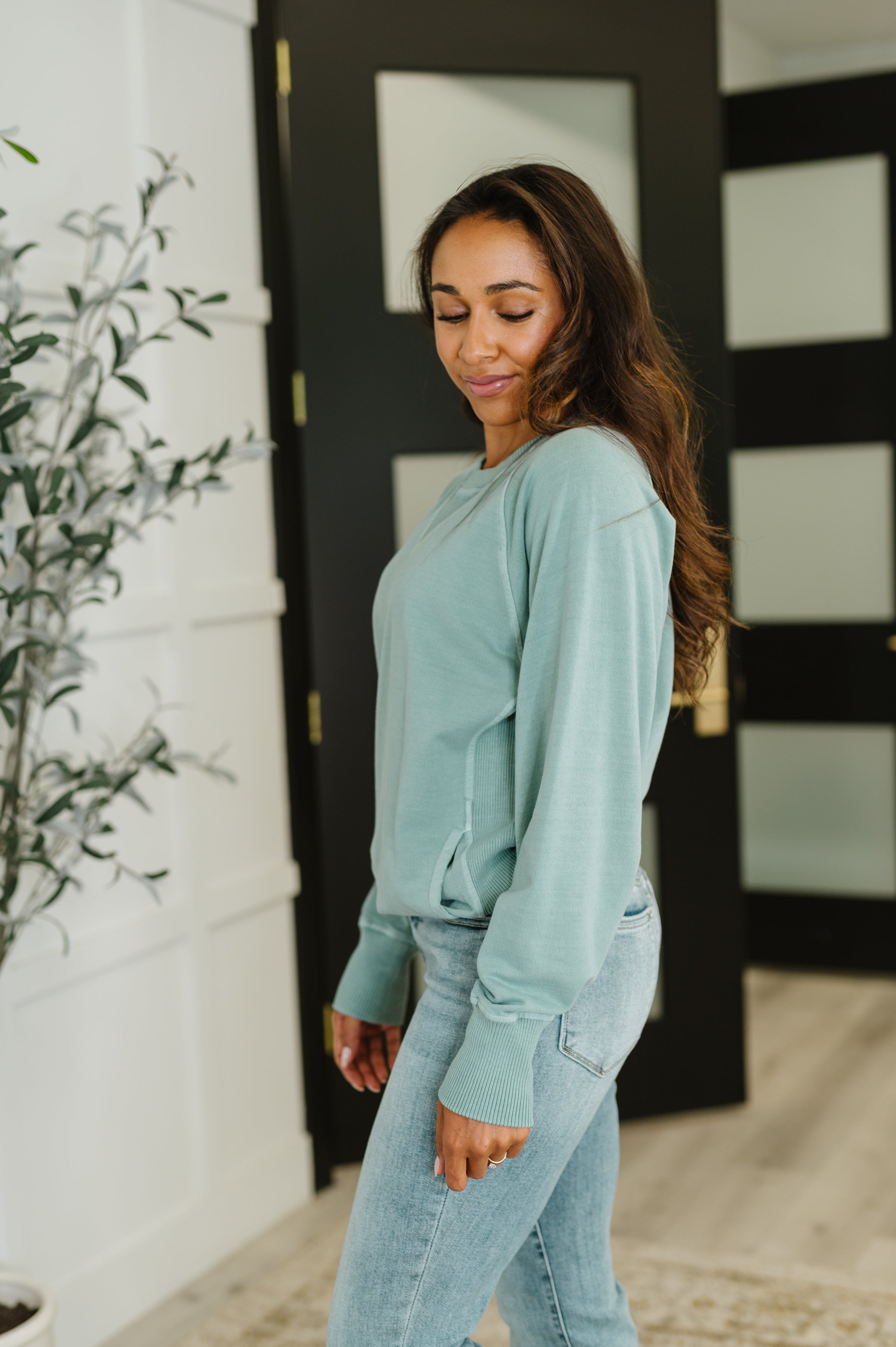 For the Experience Relaxed Pullover in Ash Blue Womens Ave Shops- Tilden Co.