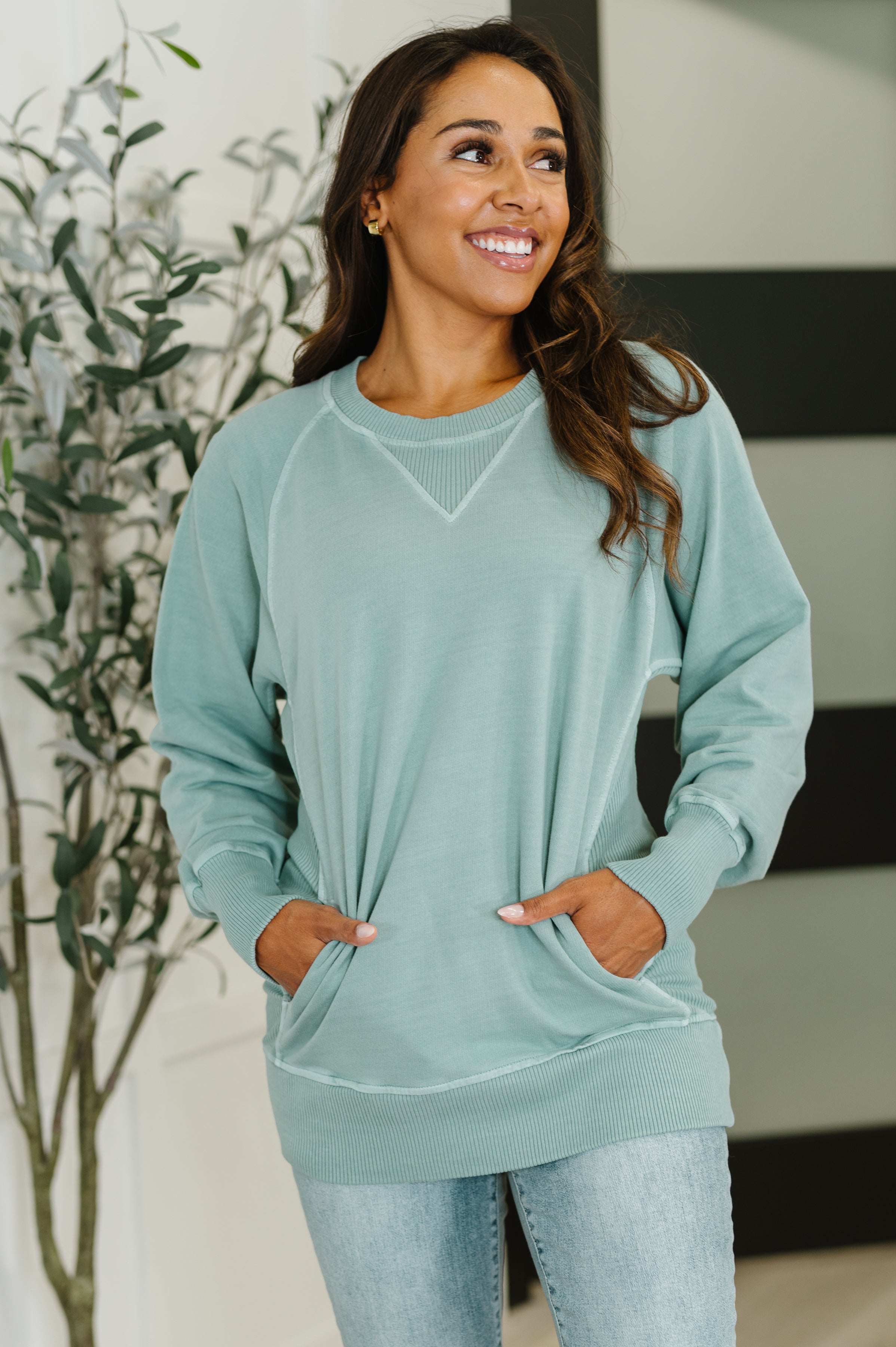 For the Experience Relaxed Pullover in Ash Blue Womens Ave Shops- Tilden Co.