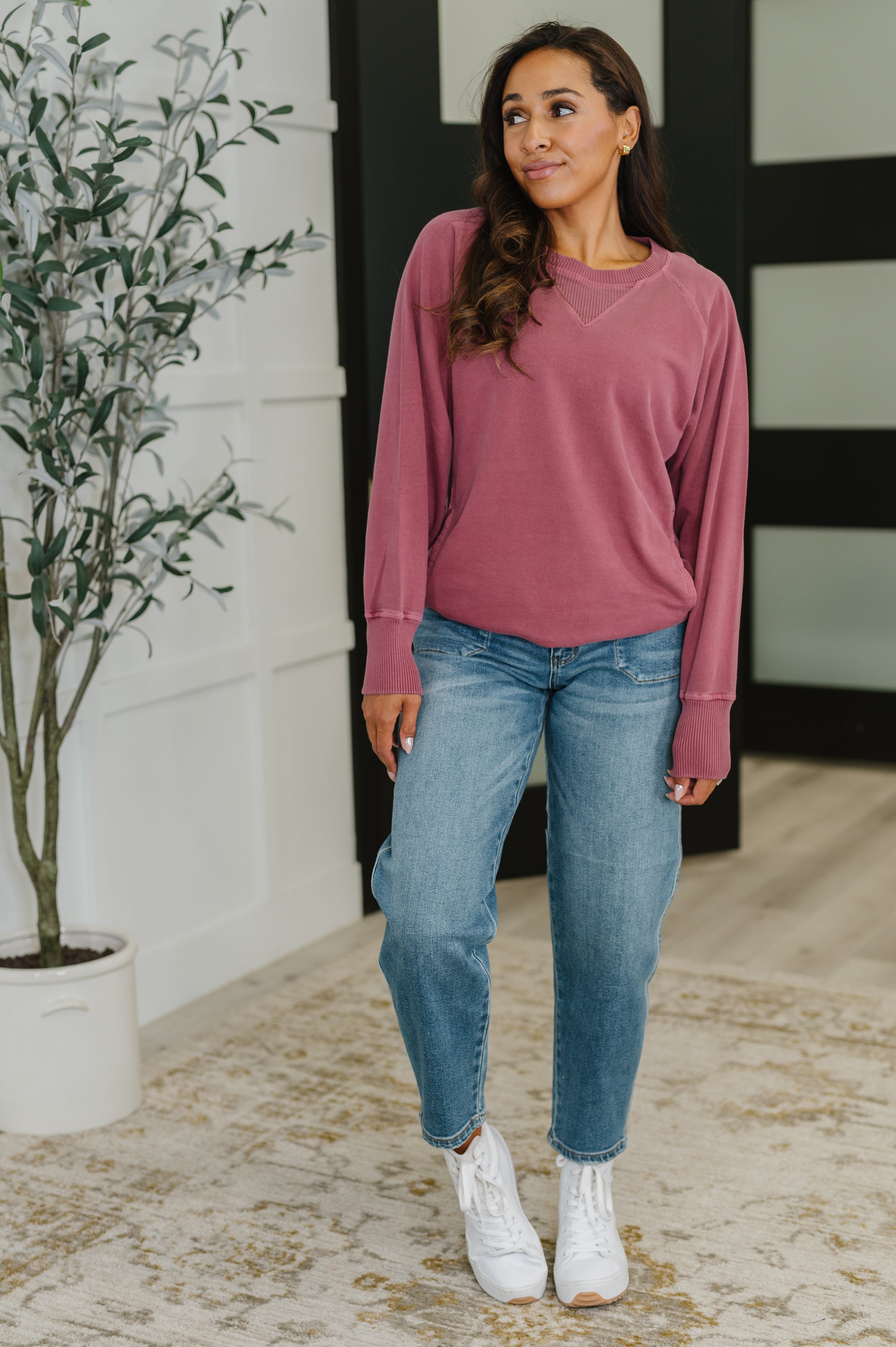 For the Experience Relaxed Pullover in Cabernet Womens Ave Shops- Tilden Co.