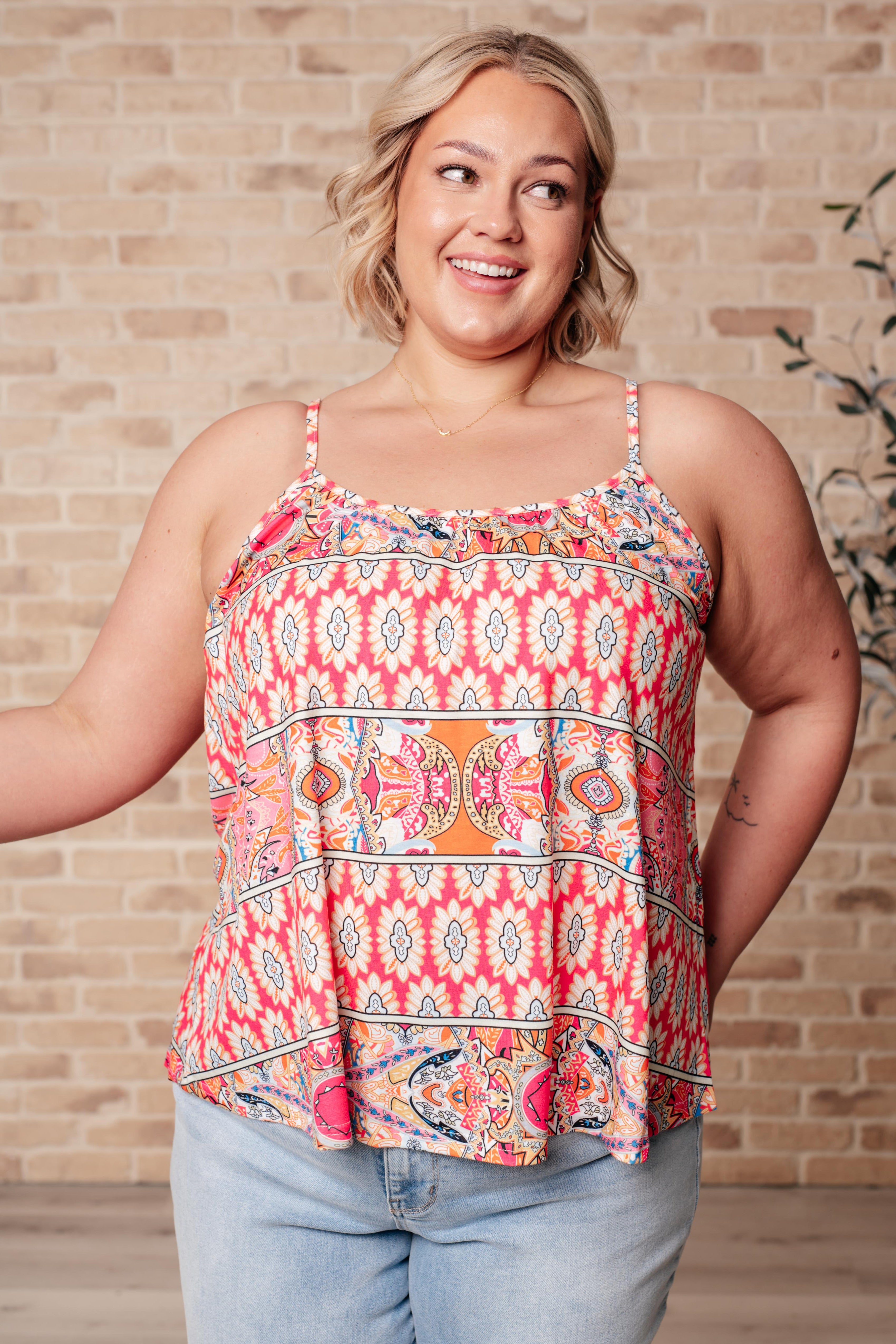 Free Spirited Mixed Print Tank Tops Ave Shops- Tilden Co.