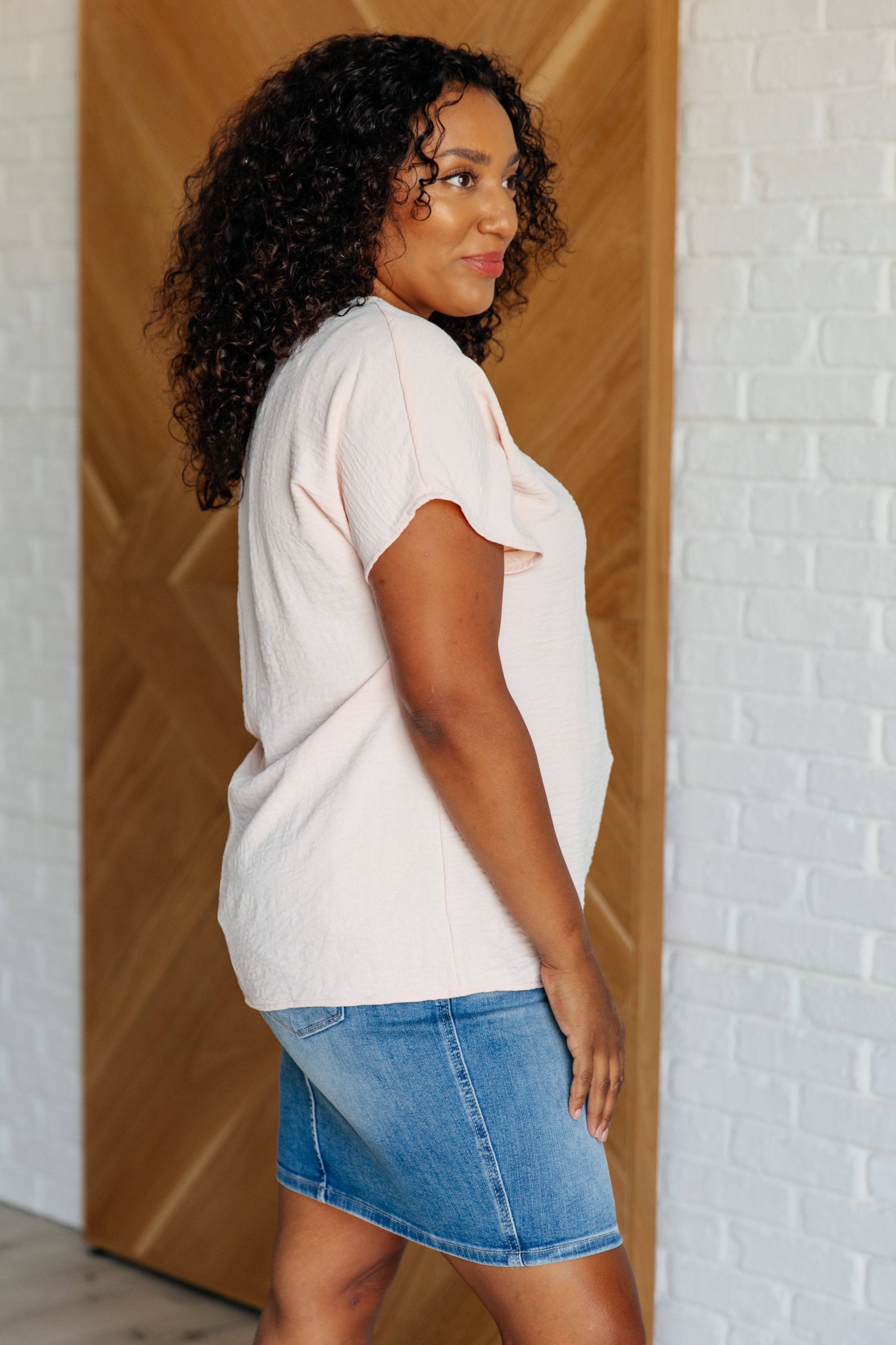 Frequently Asked Questions V-Neck Top in Blush Tops Ave Shops- Tilden Co.