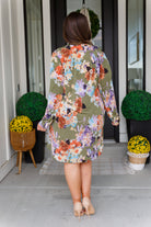 Generally Speaking V-Neck Dress in Olive Floral Dresses Ave Shops- Tilden Co.