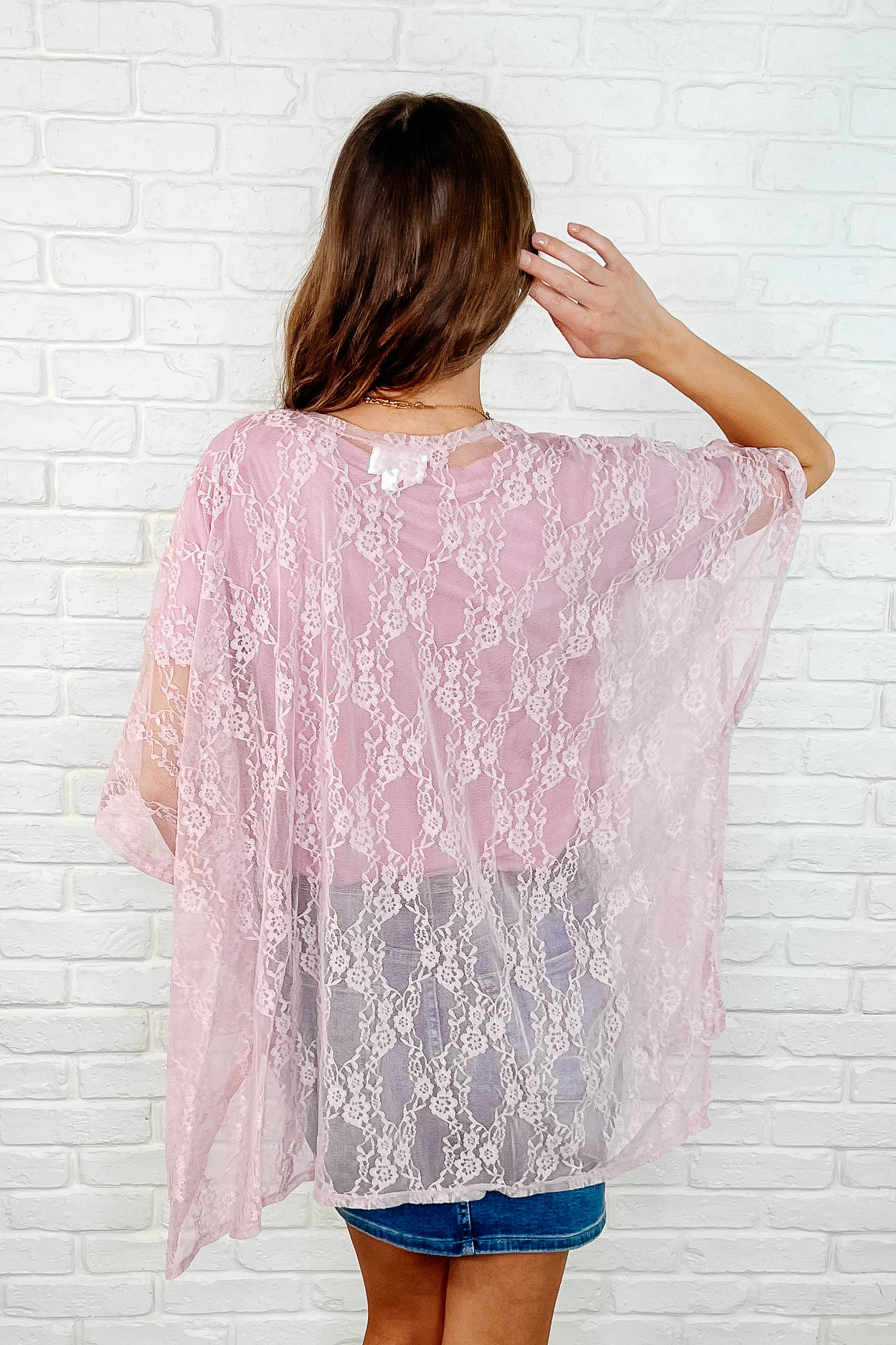 Good Days Ahead Lace Kimono In Mauve Layers Ave Shops- Tilden Co.