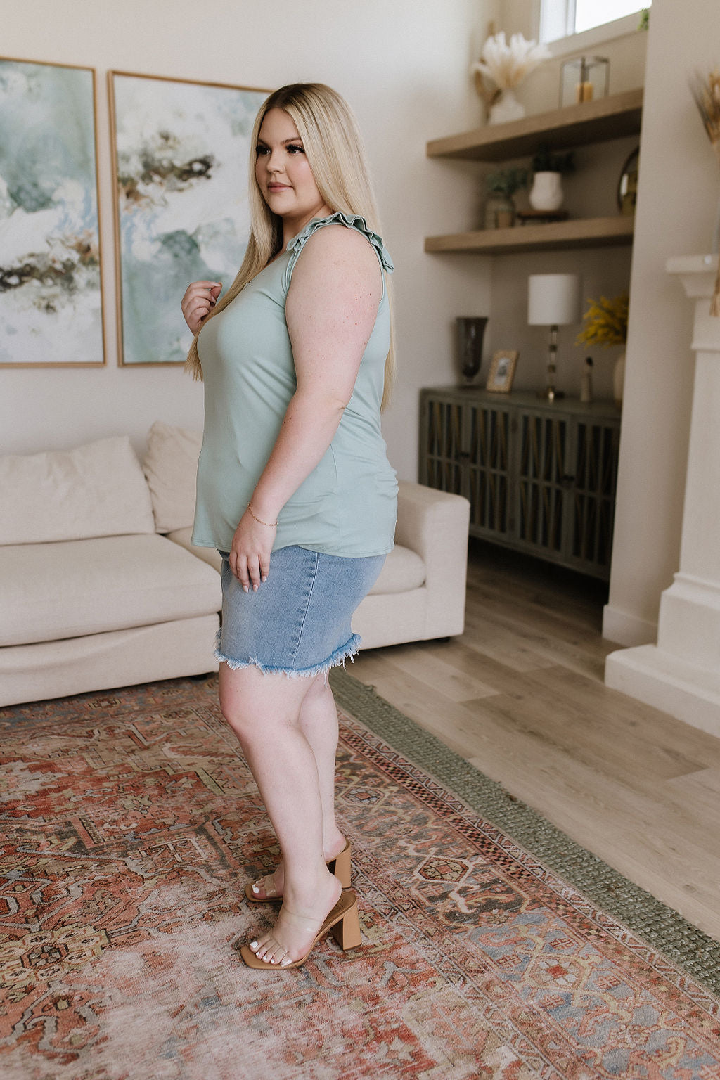 Good For You Ruffle Detail Tank Tops Ave Shops- Tilden Co.