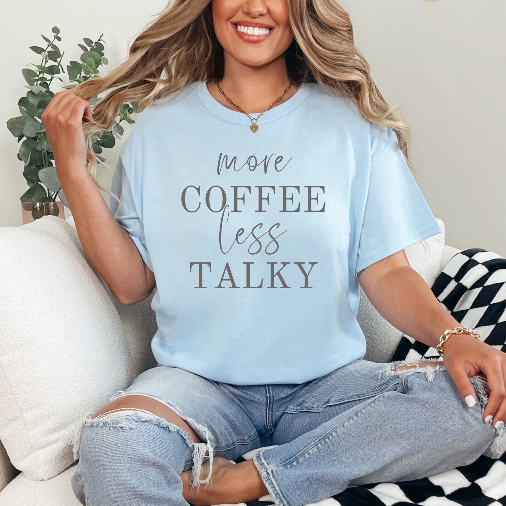 More Coffee Less Talky Graphic Tee Womens Ave Shops- Tilden Co.