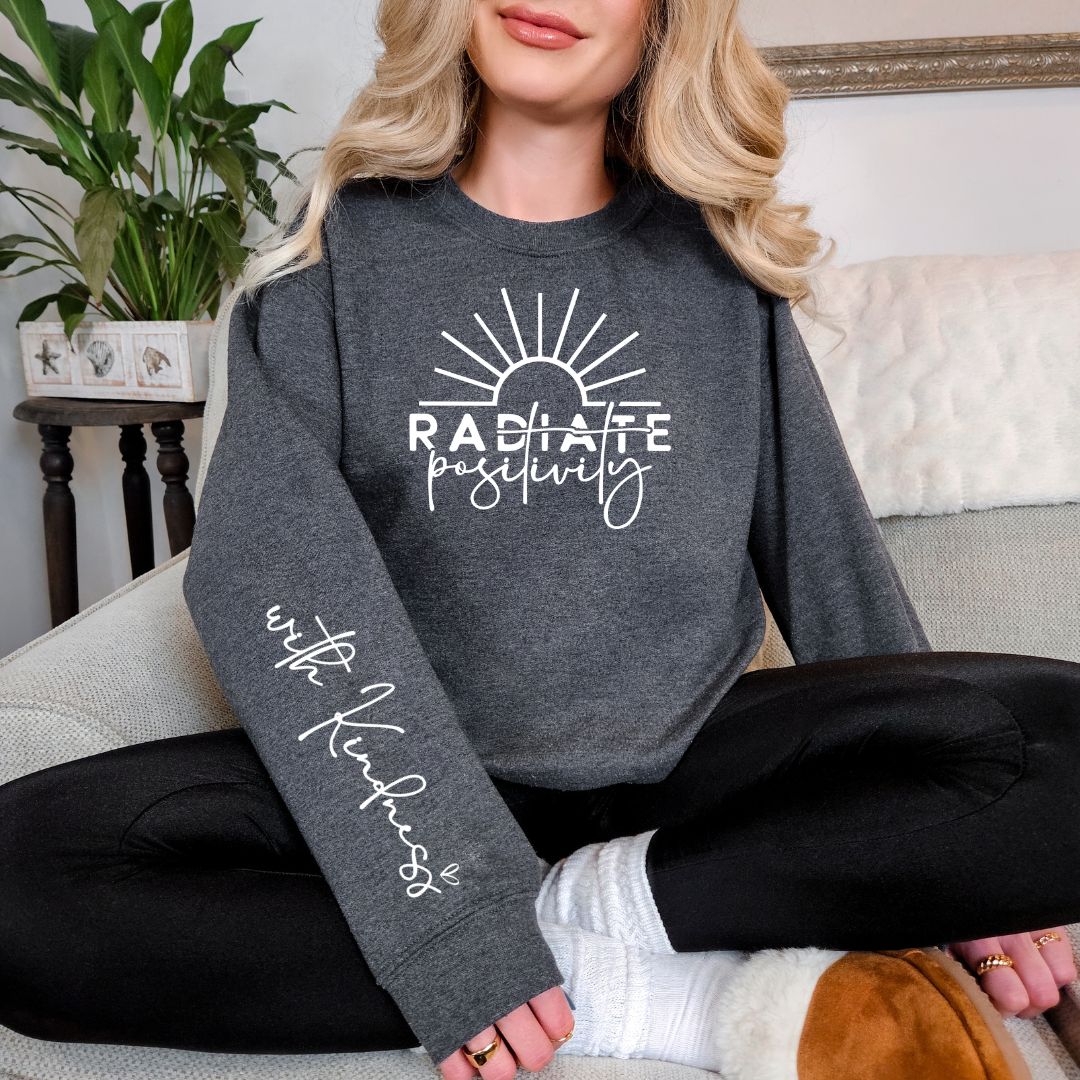 Radiate Positivity Graphic Sweatshirt in Three Colors Preorder Ave Shops- Tilden Co.