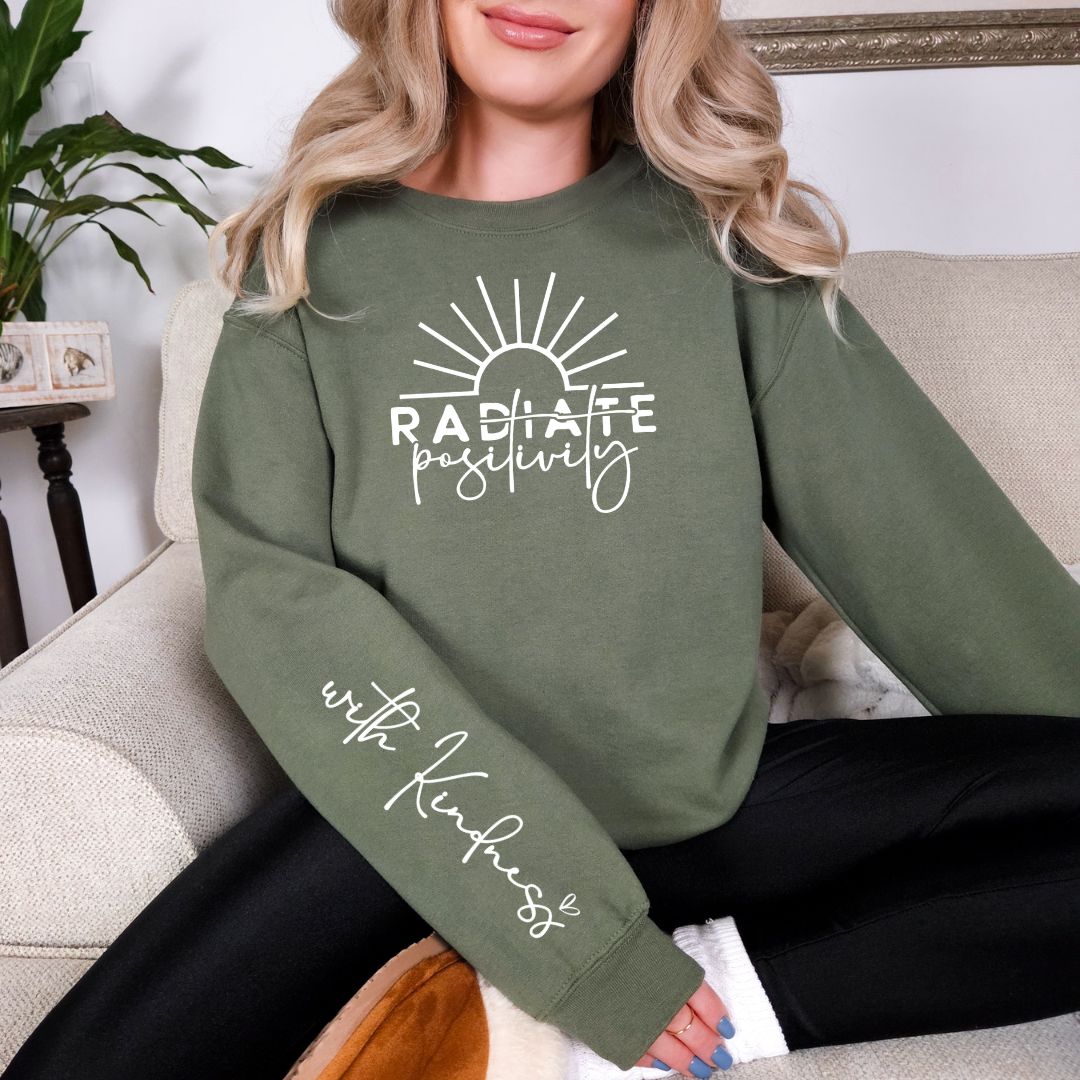 Radiate Positivity Graphic Sweatshirt in Three Colors Preorder Ave Shops- Tilden Co.