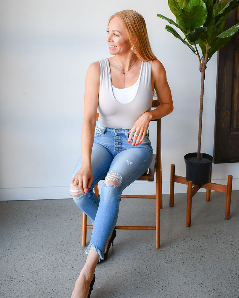 Classic Wide Strap Tank Halftee Tank HALFTEE Layering Fashions- Tilden Co.