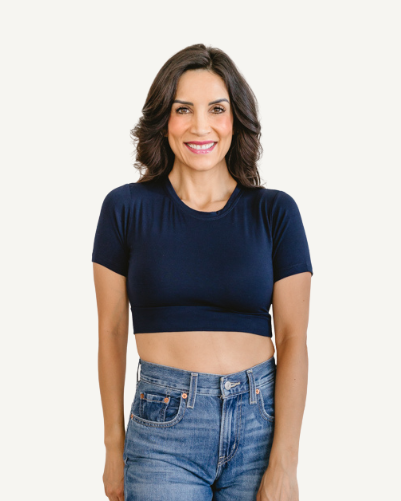 Crew Neck Boyfriend Halftee Navy / XS Navy XS Layering Top HALFTEE Layering Fashions- Tilden Co.