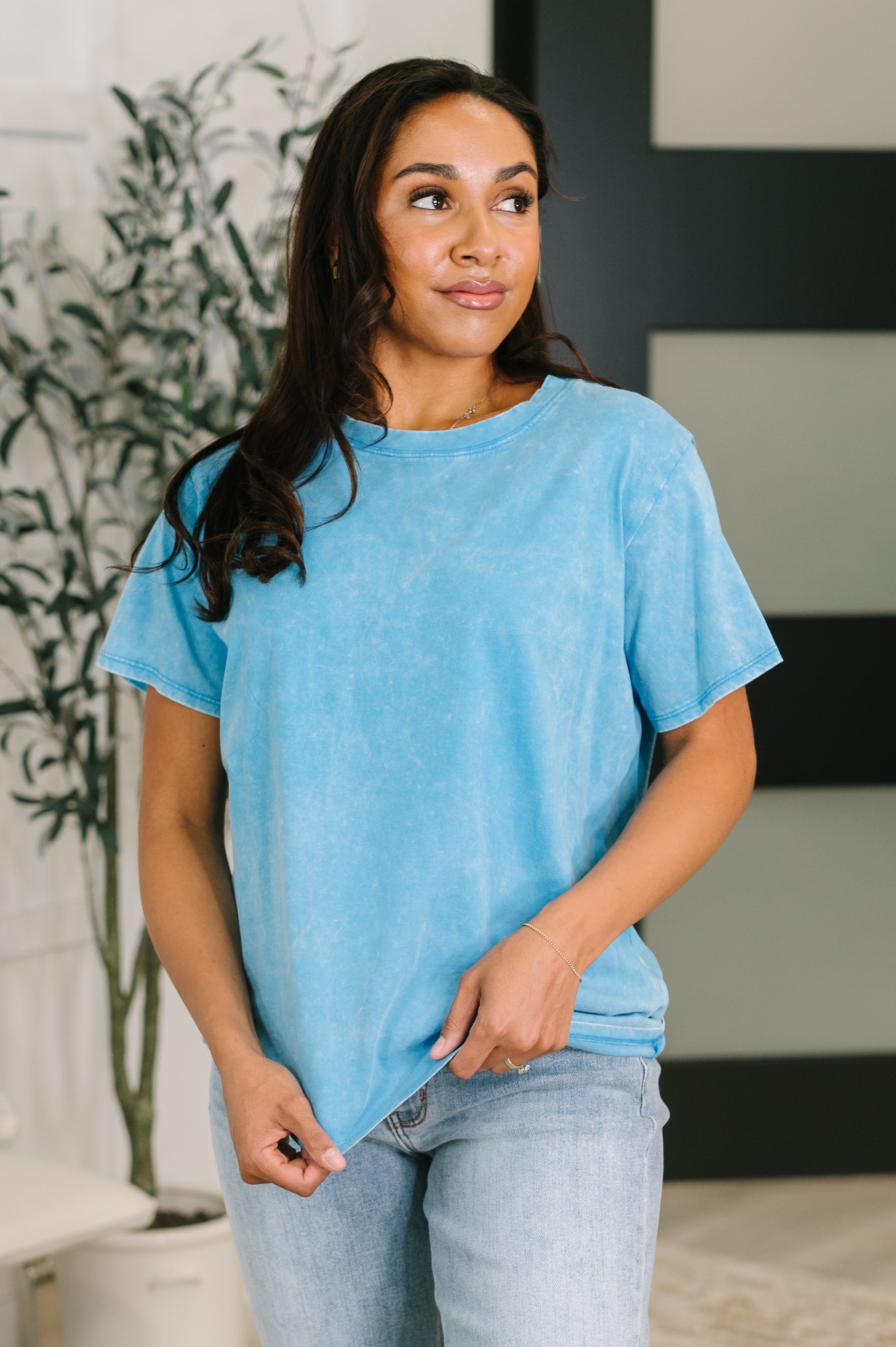 Had to Be There Mineral Wash Tee in Deep Sky Womens Ave Shops- Tilden Co.