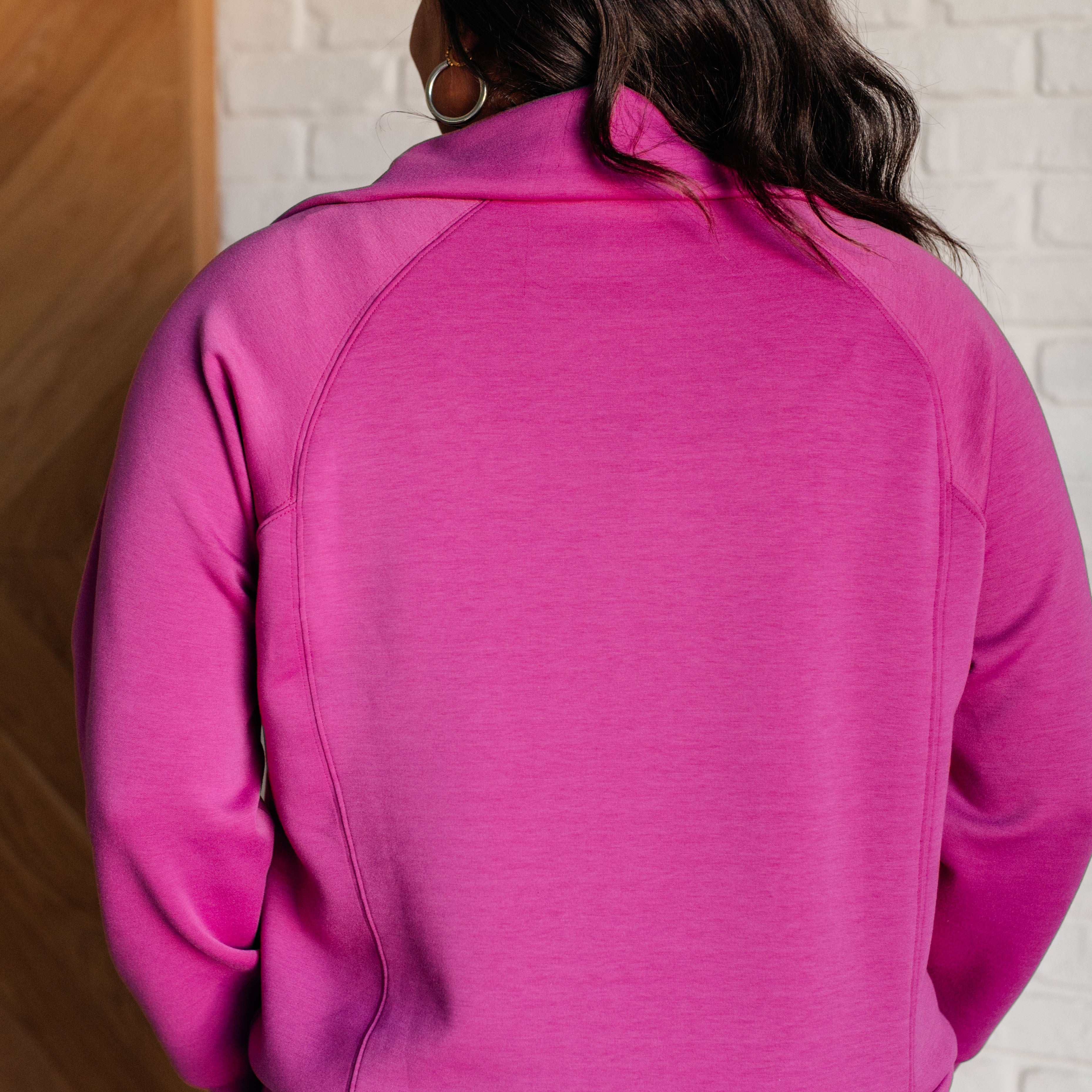 Hamptons Travel Half Zip Pullover in Magenta Athleisure Ave Shops- Tilden Co.