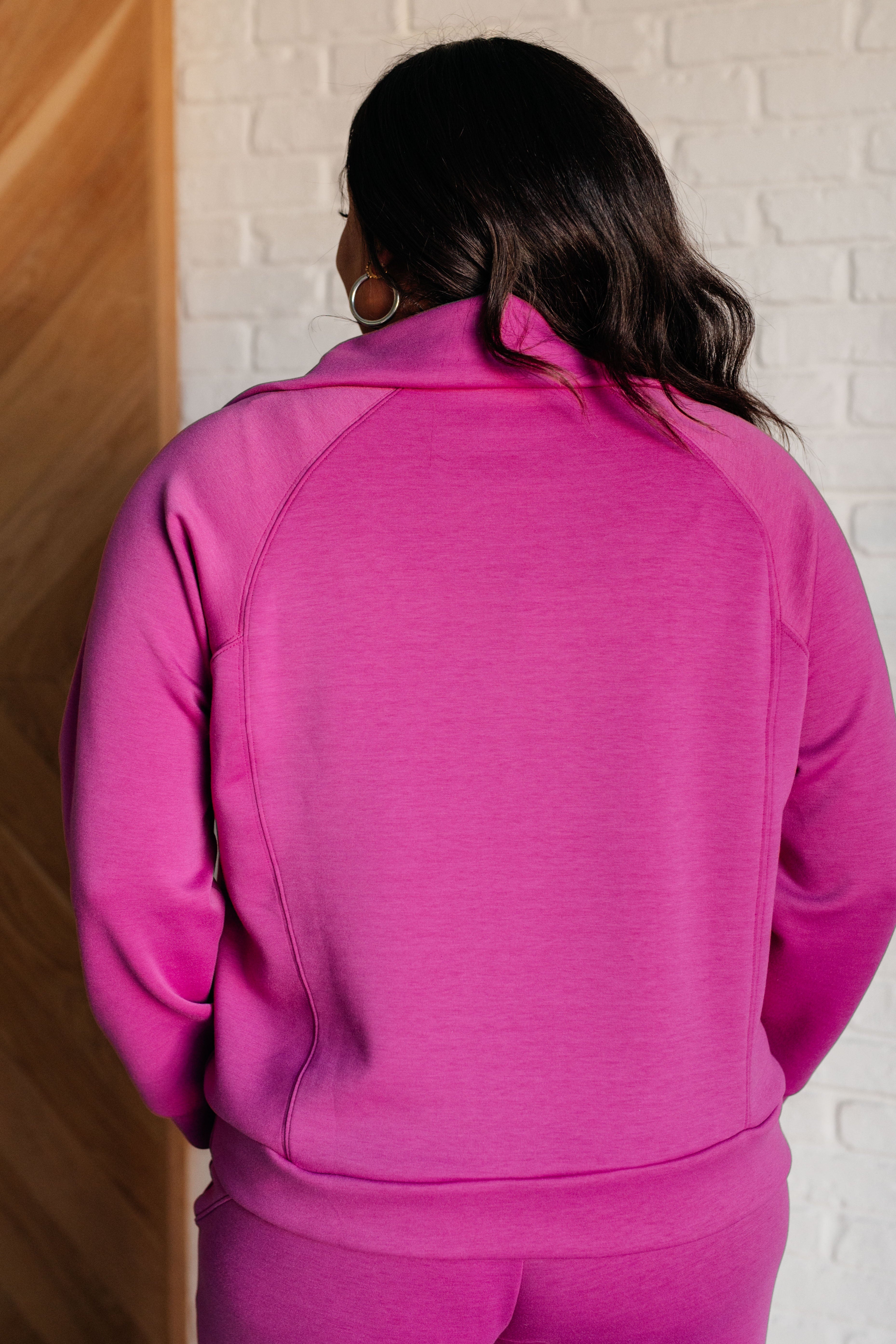 Hamptons Travel Half Zip Pullover in Magenta Athleisure Ave Shops- Tilden Co.