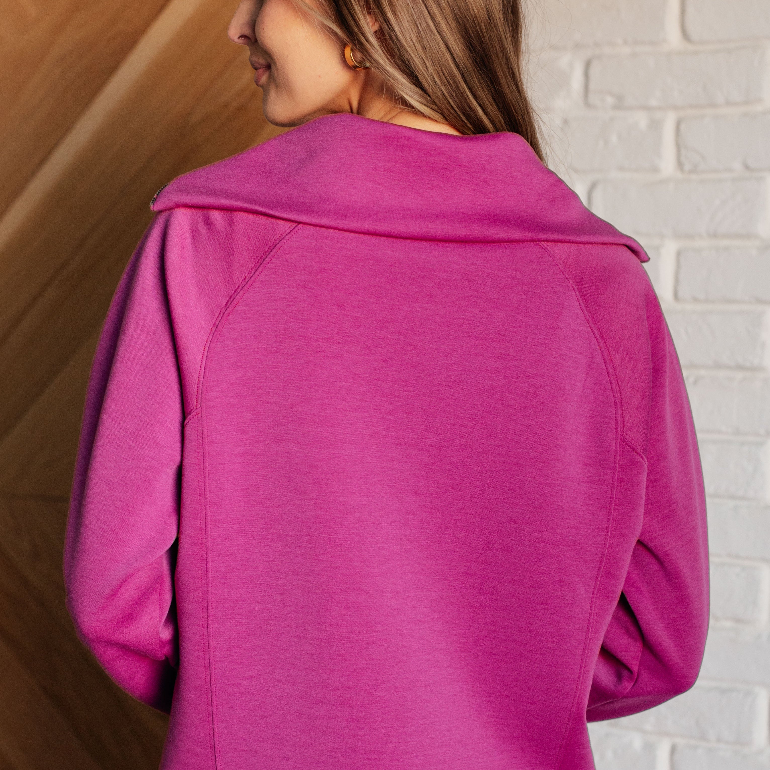 Hamptons Travel Half Zip Pullover in Magenta Athleisure Ave Shops- Tilden Co.