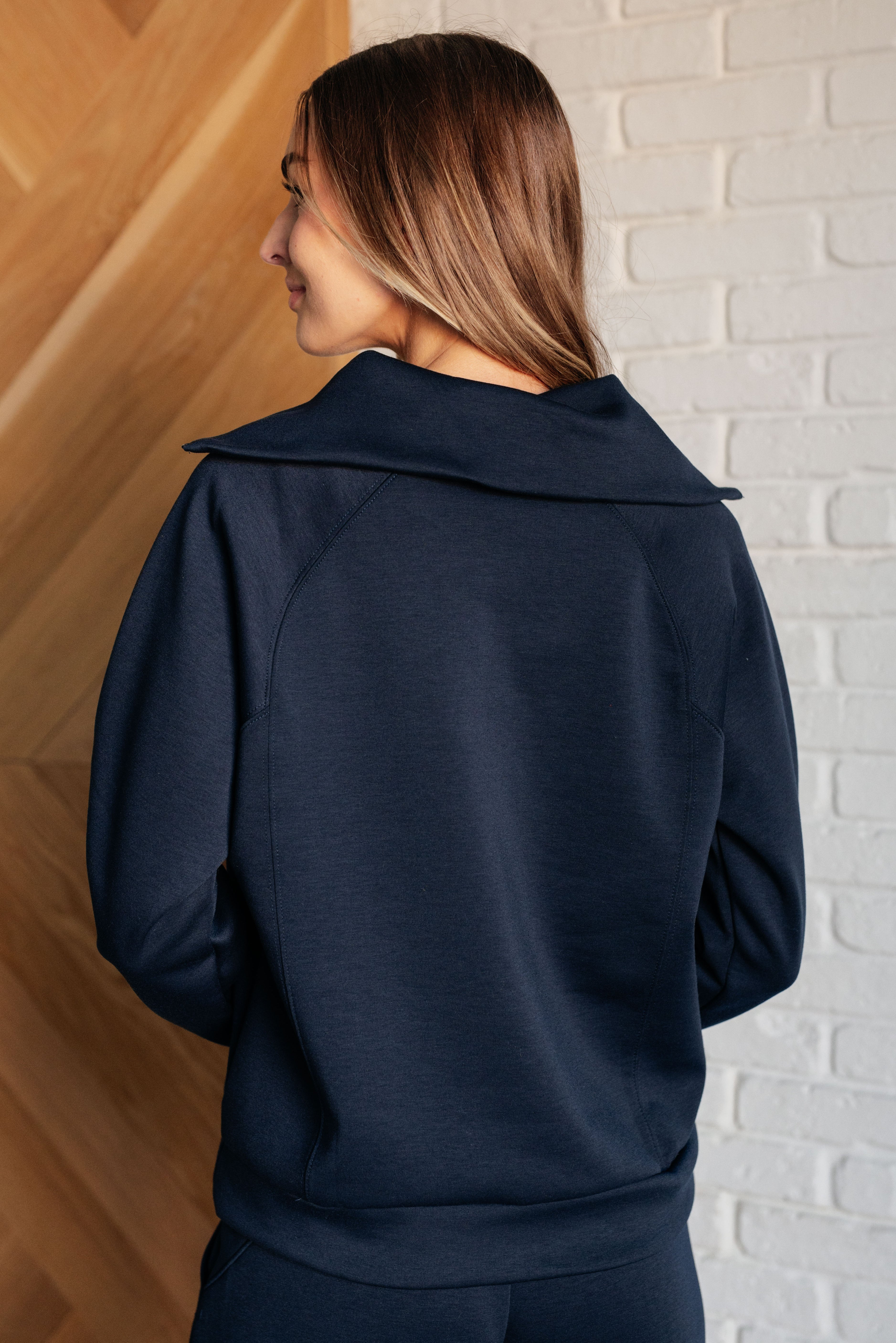 Hamptons Travel Half Zip Pullover in Navy Athleisure Ave Shops- Tilden Co.