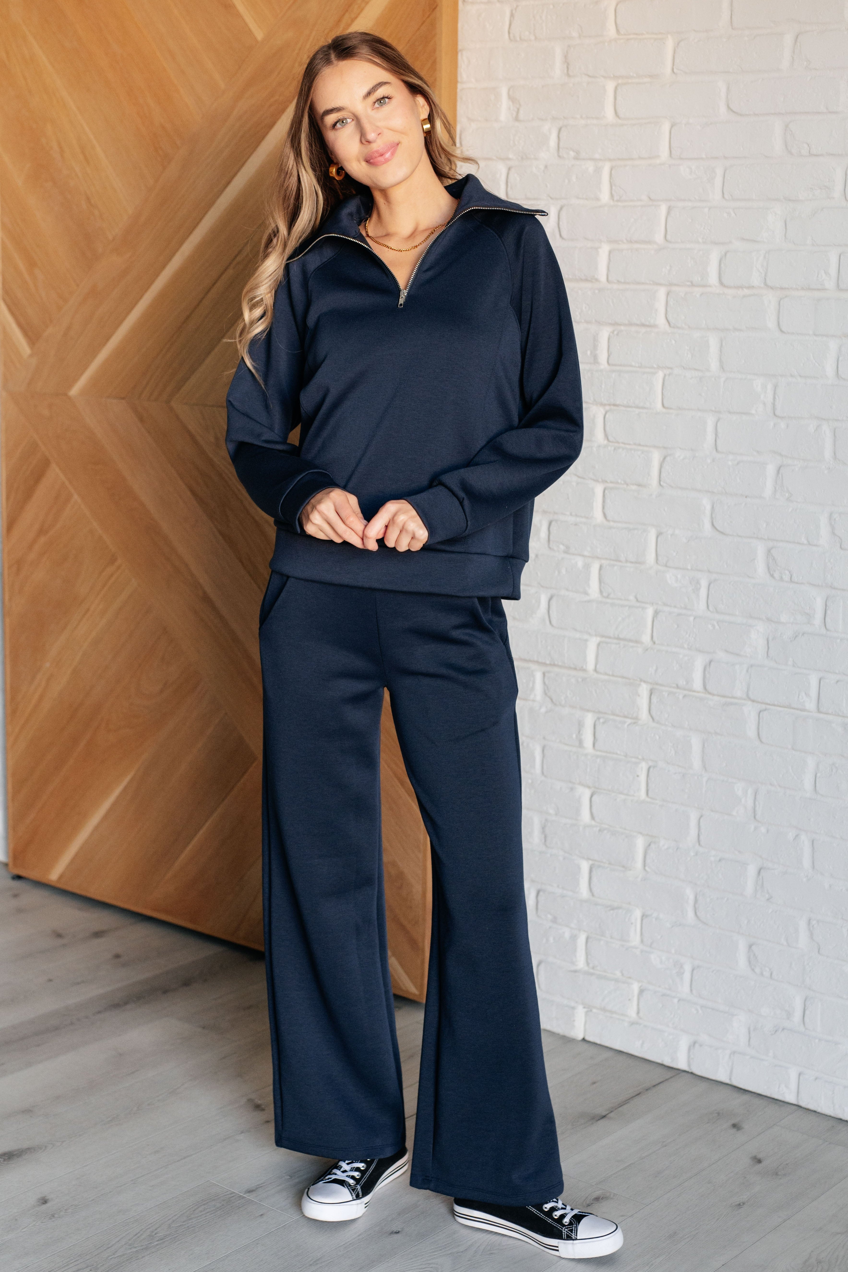 Hamptons Travel Half Zip Pullover in Navy Athleisure Ave Shops- Tilden Co.