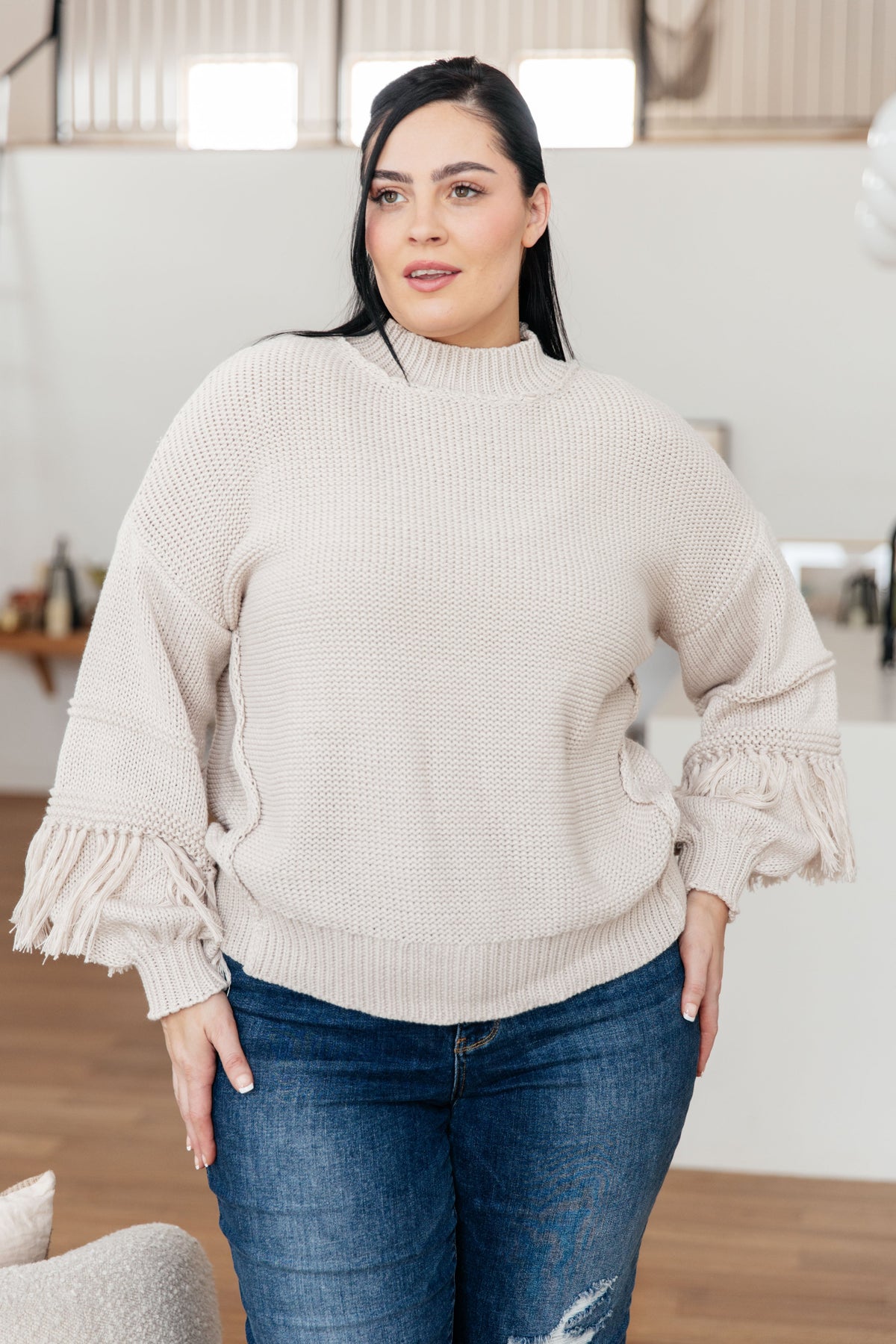 Handle It All Fringe Detail Sweater Tops Ave Shops- Tilden Co.