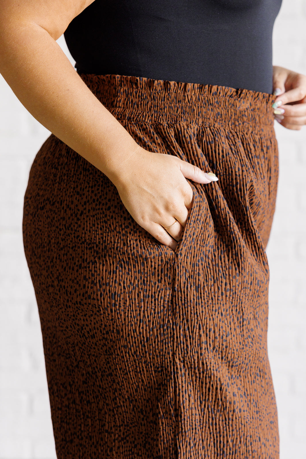 Harmony High Rise Wide Leg Pants in Brown Bottoms Ave Shops- Tilden Co.