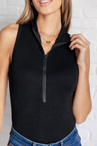 Higher and Higher Ribbed Zip Up Bodysuit Bodysuits Ave Shops- Tilden Co.