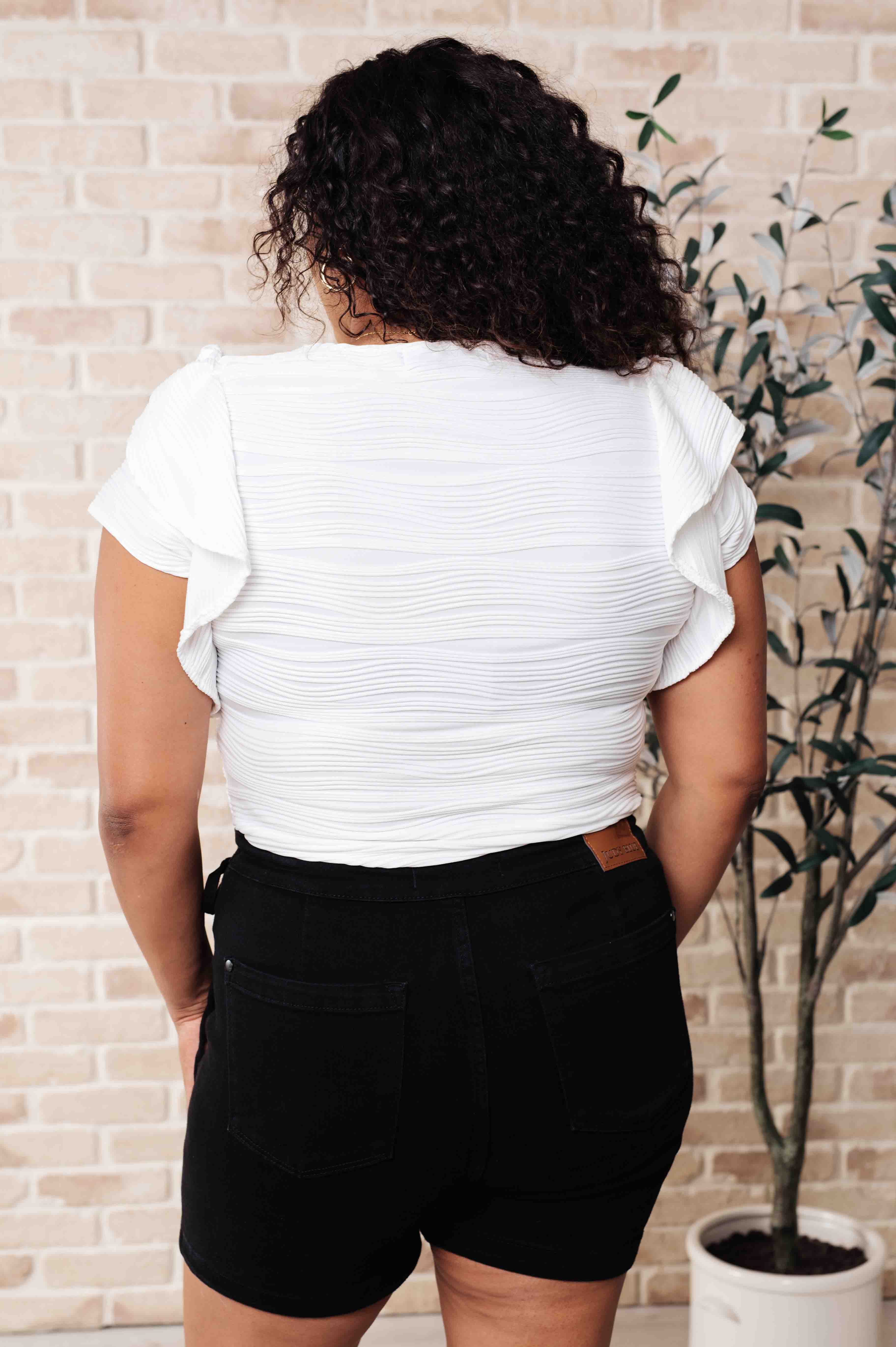 Highest Praise Ruffle Sleeve Blouse Tops Ave Shops- Tilden Co.