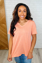 I Don't Have to Choose V-Neck Tee in Apricot Ice Womens Ave Shops- Tilden Co.