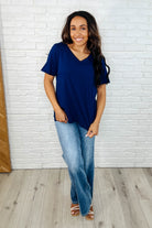 I Don't Have to Choose V-Neck Tee in Navy Womens Ave Shops- Tilden Co.
