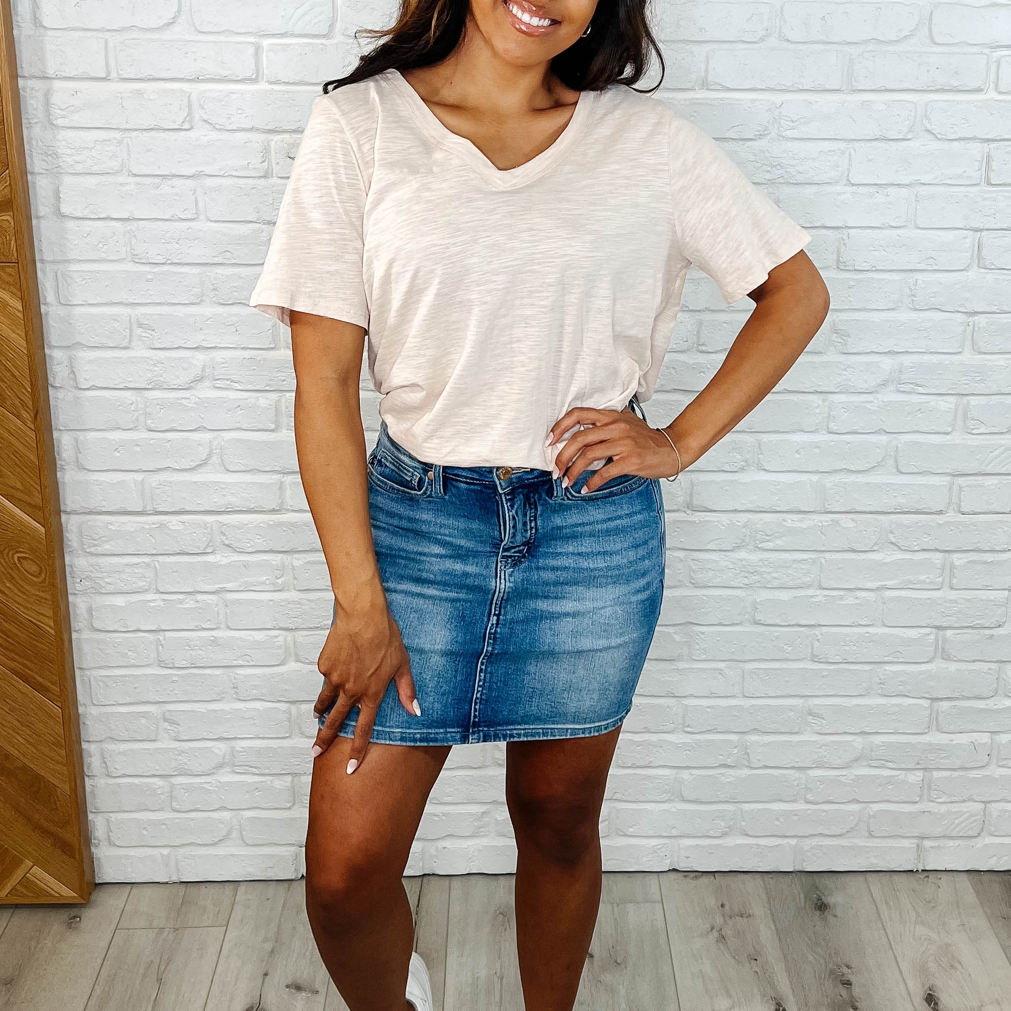 I Don't Have to Choose V-Neck Tee in Oatmeal Womens Ave Shops- Tilden Co.