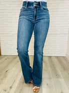 Ariana High Rise Double Button Waistband Flare Jeans Womens Ave Shops- Tilden Co.
