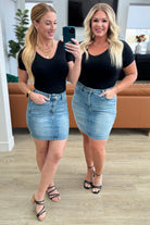 Haley High Rise Control Top Skirt Denim Ave Shops- Tilden Co.