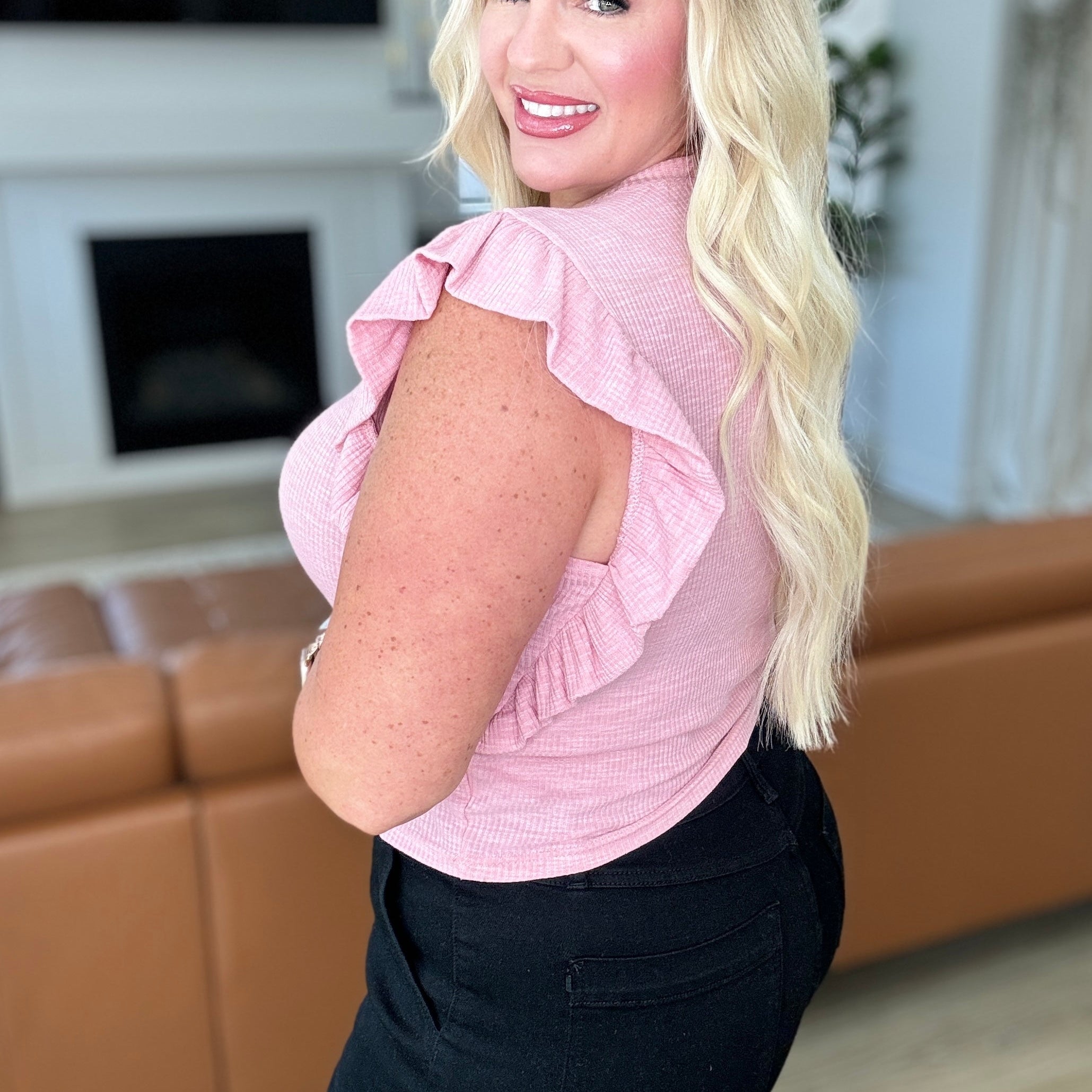 Especially Sweet Ruffle Sleeve Top Tops Ave Shops- Tilden Co.